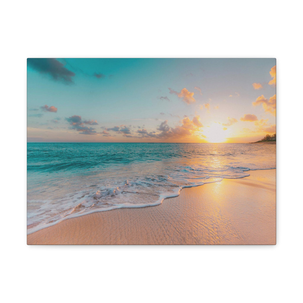 Beach Blue Sky Daylight Ocean Canvas Wall Art for Home Decor Ready-to-Hang-Express Your Love Gifts