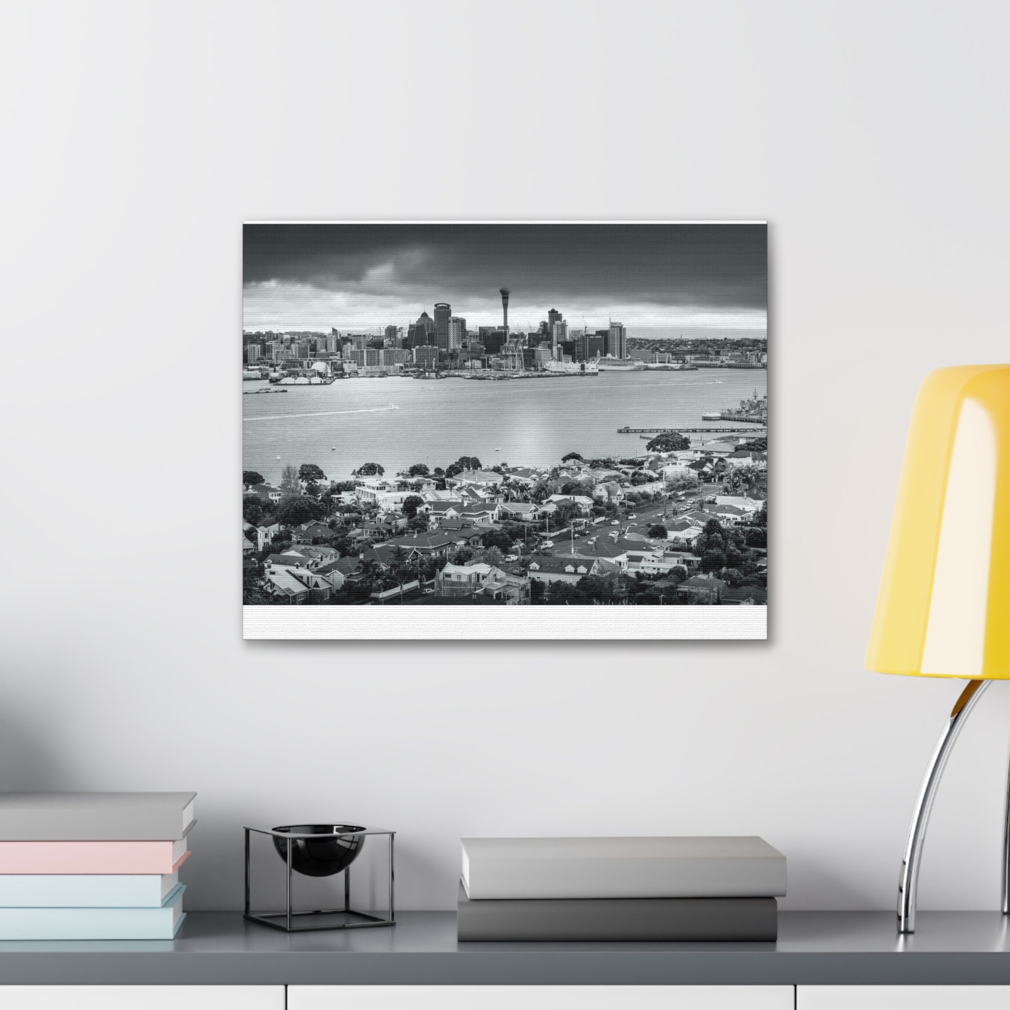 Auckland Black And White Skyline Canvas Artwork High-Quality Breathtaking Stunning Cityscape for Home Decor Ready to Hang-Express Your Love Gifts