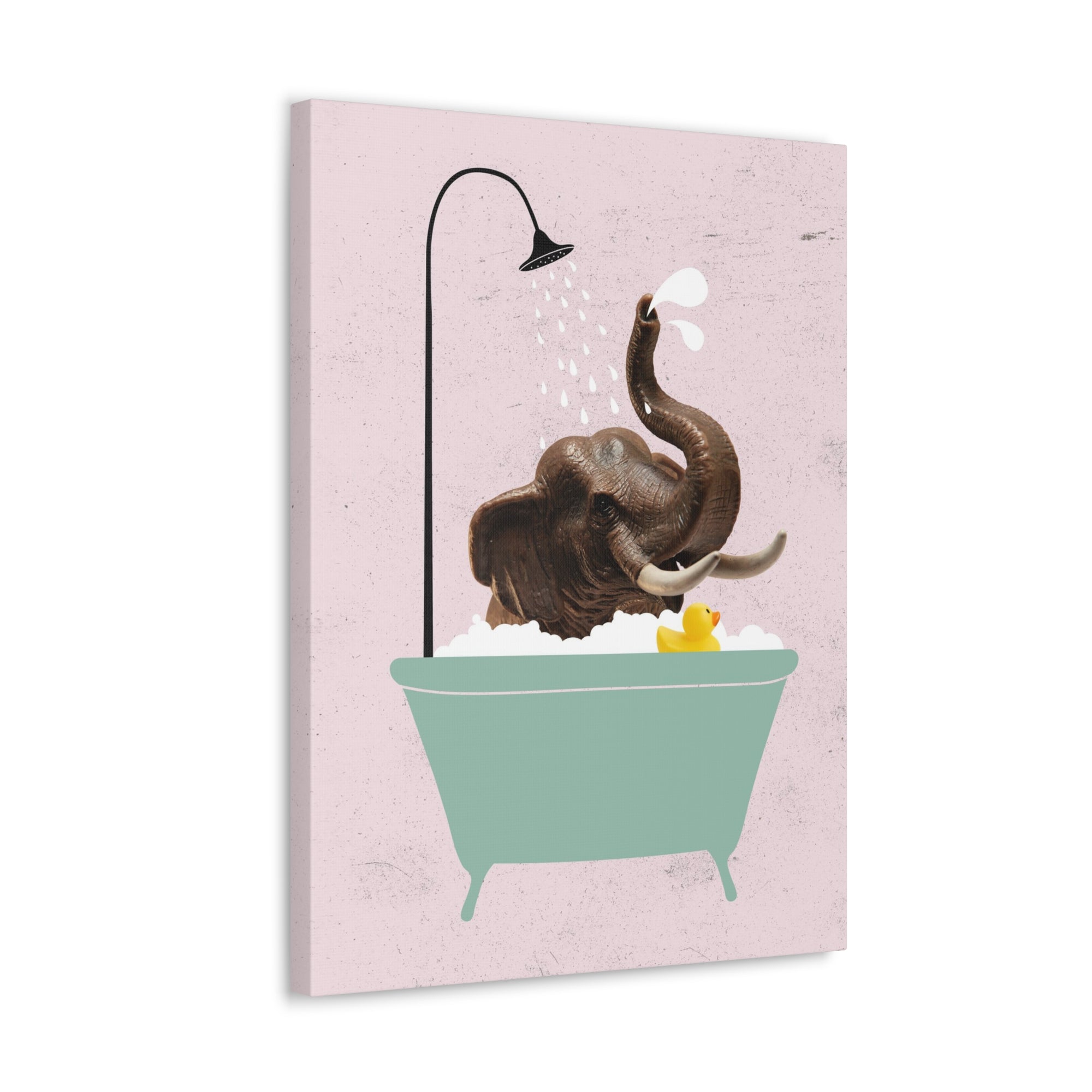 Funny Elephant Bath Canvas Wall Art for Home Decor Ready-to-Hang-Express Your Love Gifts