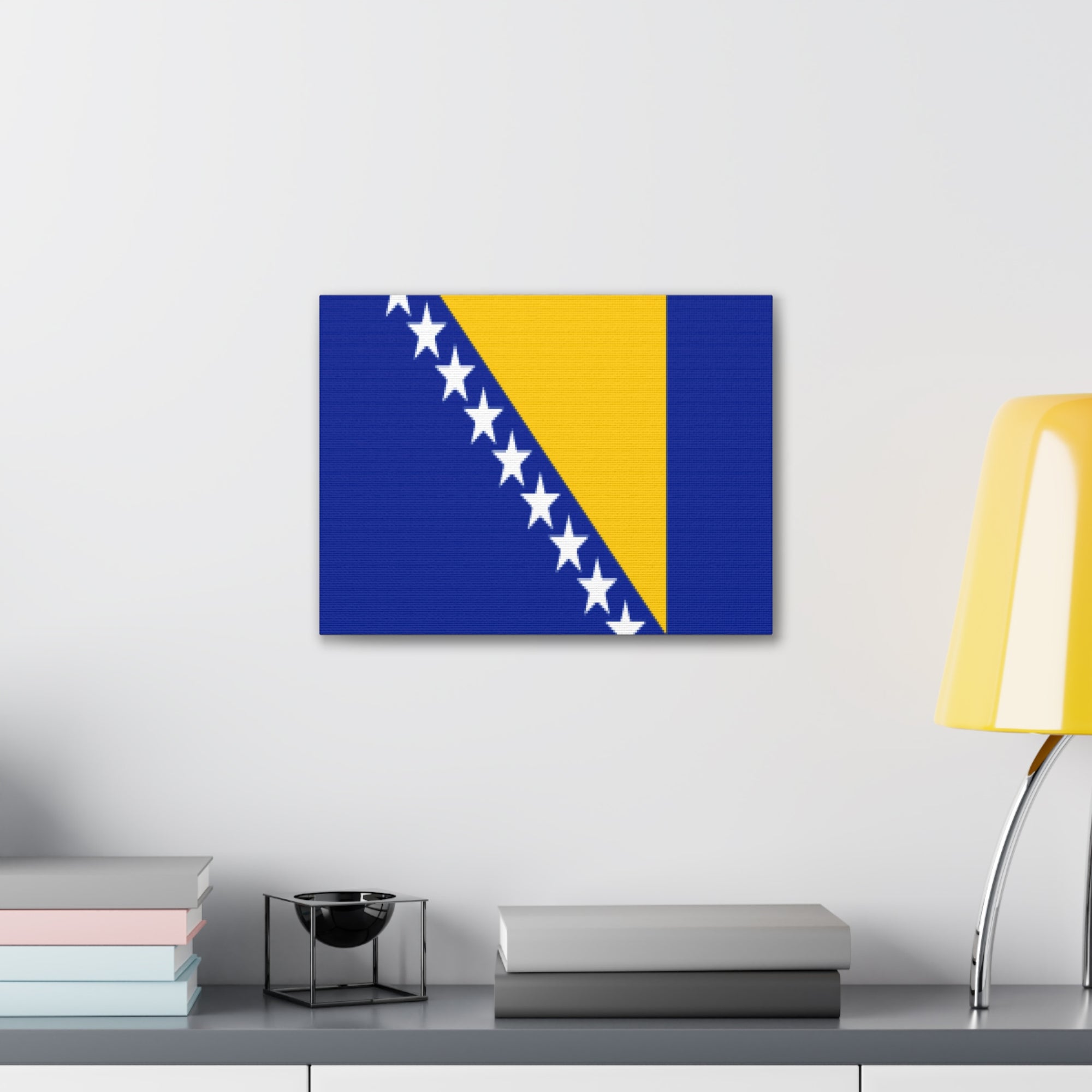 Bosnia and Herzegovina Country Flag Canvas Vibrant Wall Art Unframed Home Decor-Express Your Love Gifts