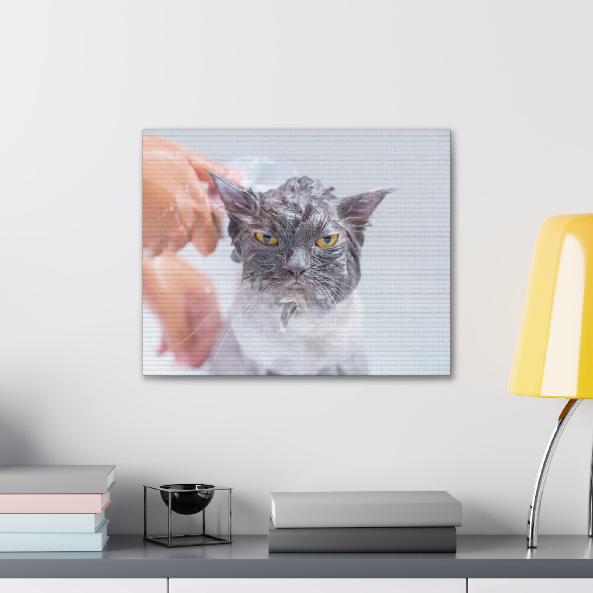 Funny Persian Cat Bathee Canvas Wall Art for Home Decor Ready-to-Hang-Express Your Love Gifts