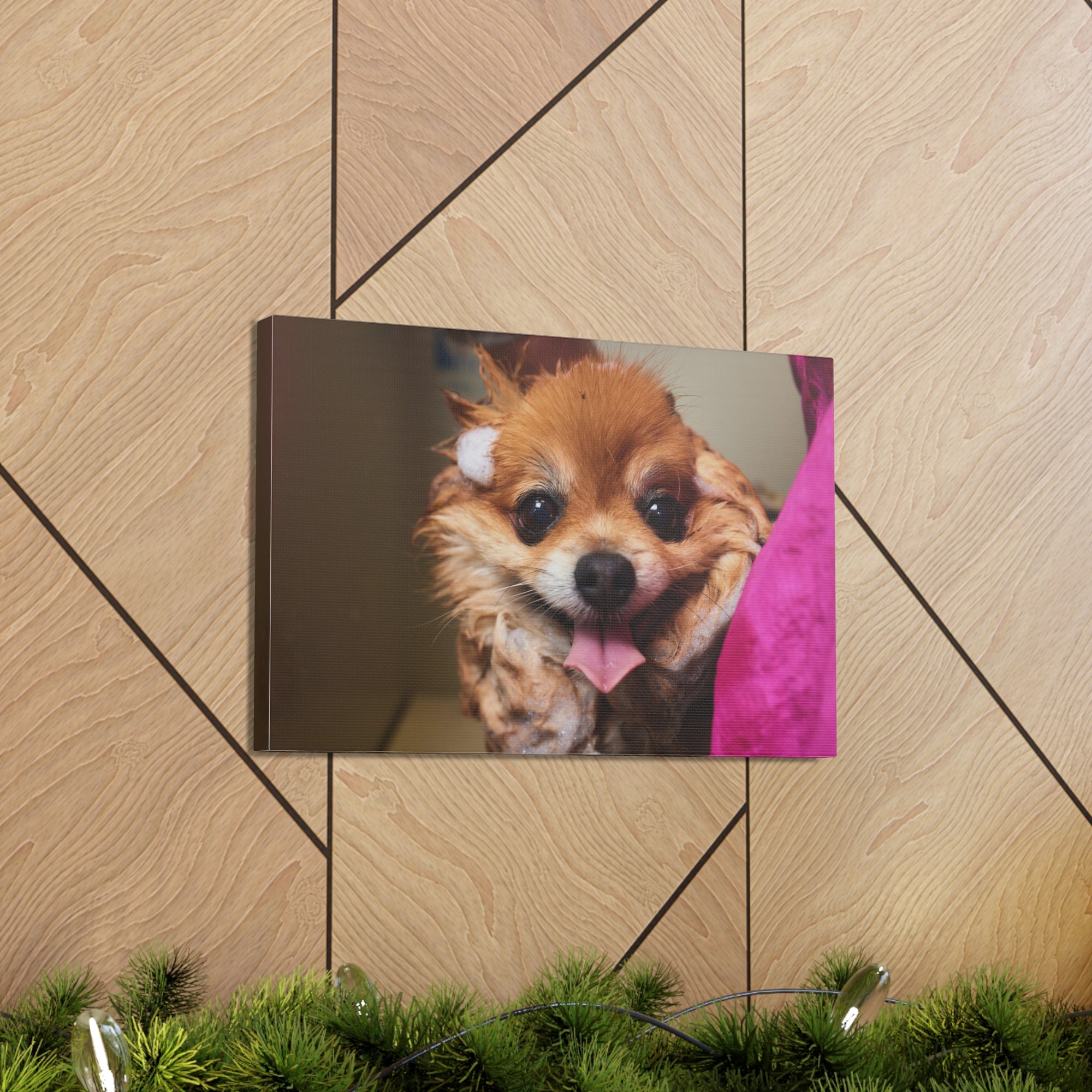 Funny Corgi Bathee Canvas Wall Art for Home Decor Ready-to-Hang-Express Your Love Gifts