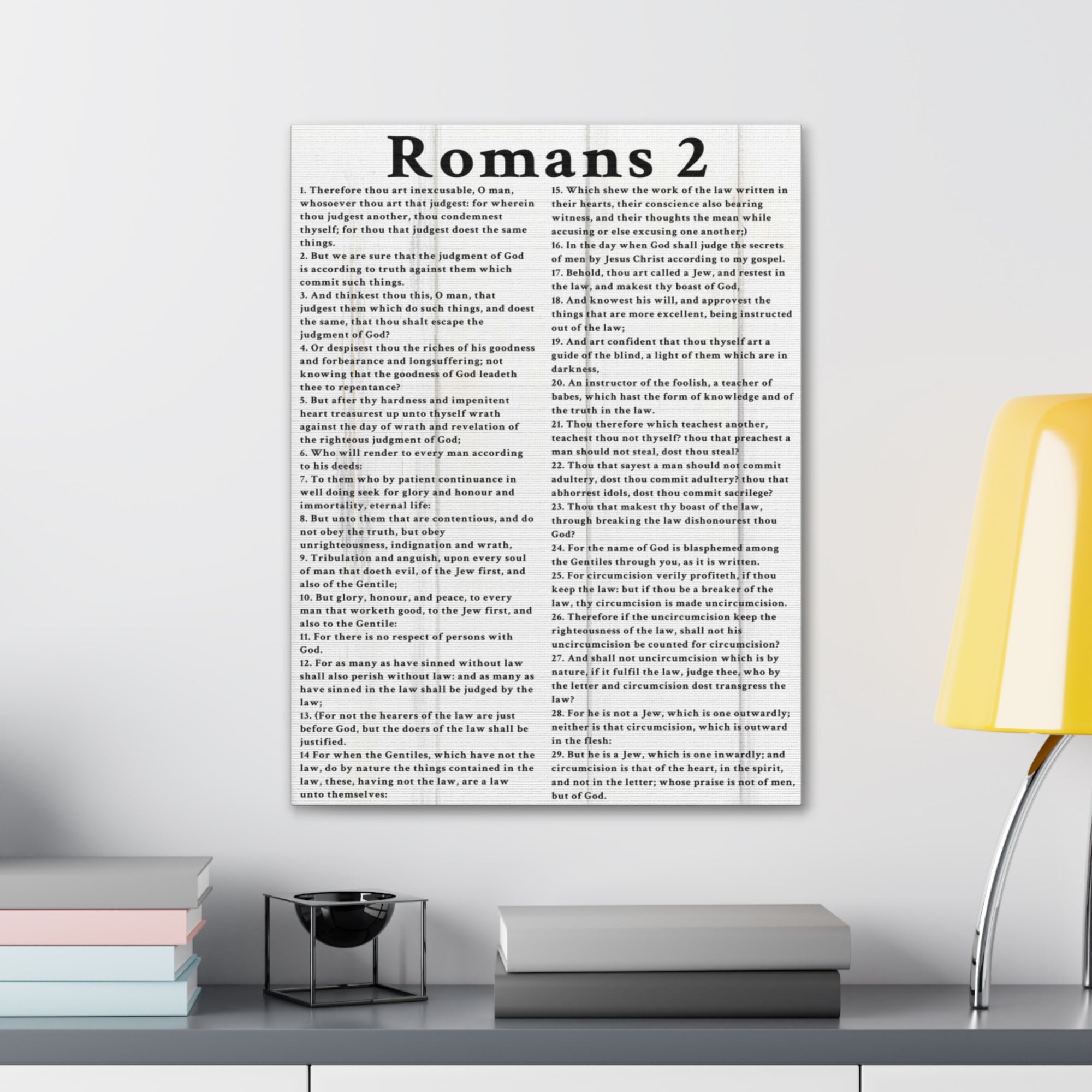 Scripture Walls Romans 2 White Bible Verse Canvas Christian Wall Art Ready to Hang Unframed-Express Your Love Gifts