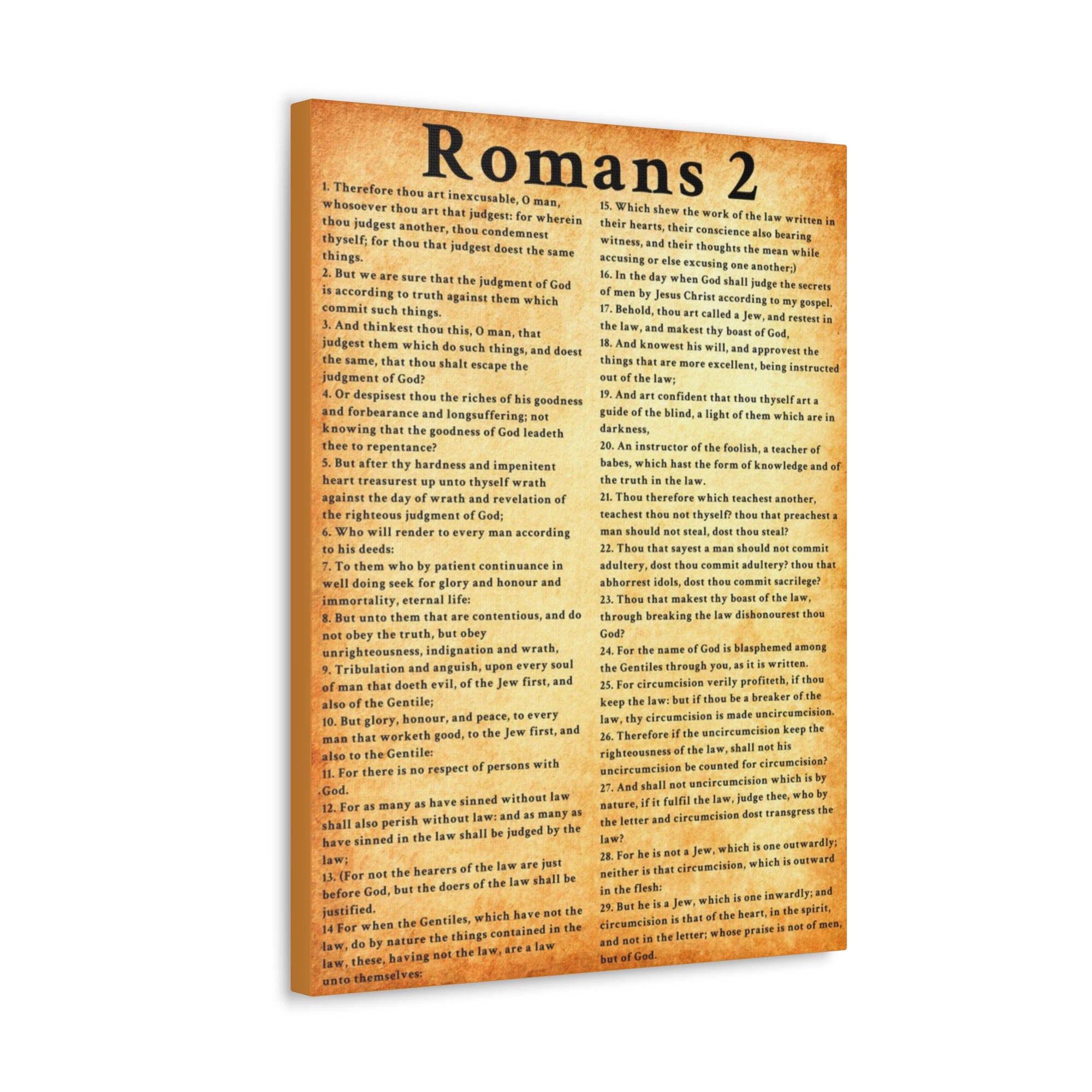 Scripture Walls Romans 2 Gold Bible Verse Canvas Christian Wall Art Ready to Hang Unframed-Express Your Love Gifts