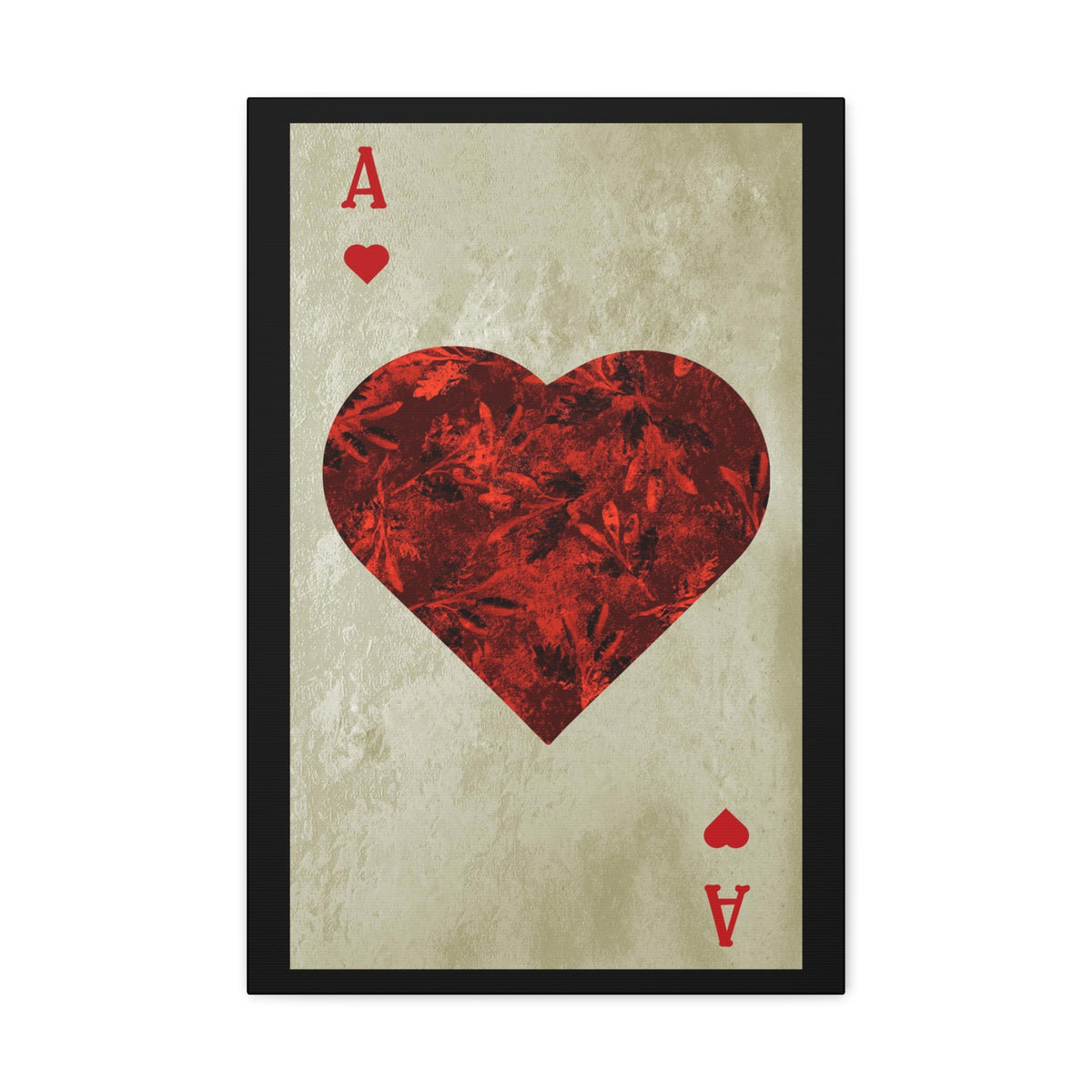 Ace Of Hearts Playing Card Canvas Wall Art for Home Decor Ready-to-Hang-Express Your Love Gifts