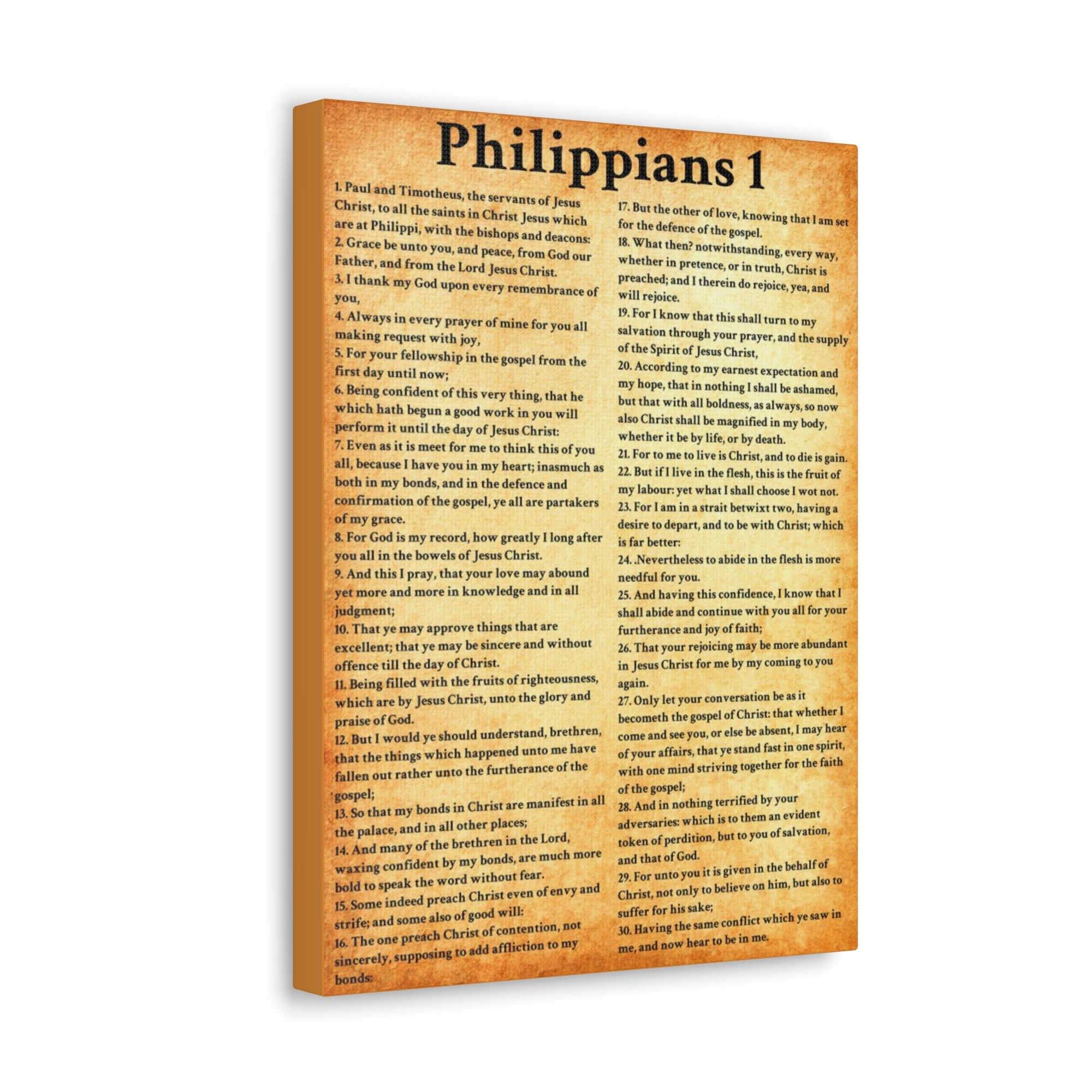 Scripture Walls Philippians 1 Gold Bible Verse Canvas Christian Wall Art Ready to Hang Unframed-Express Your Love Gifts