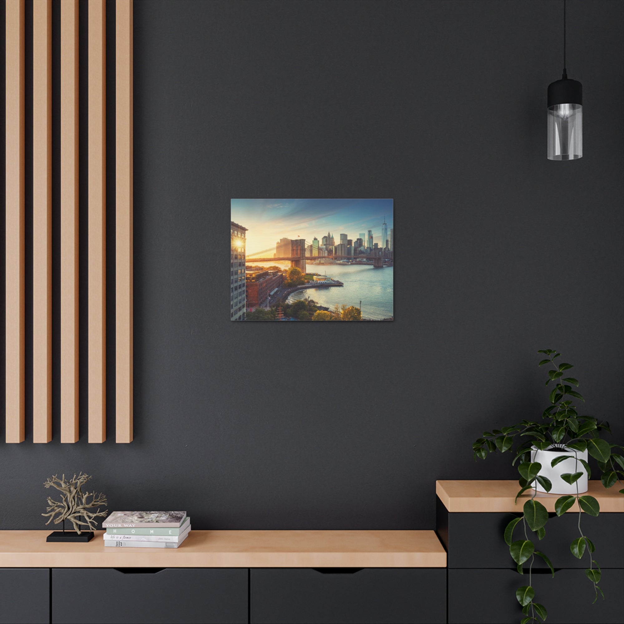 Brooklyn Daytime Skyline Canvas Artwork High-Quality Breathtaking Stunning Cityscape for Home Decor Ready to Hang-Express Your Love Gifts