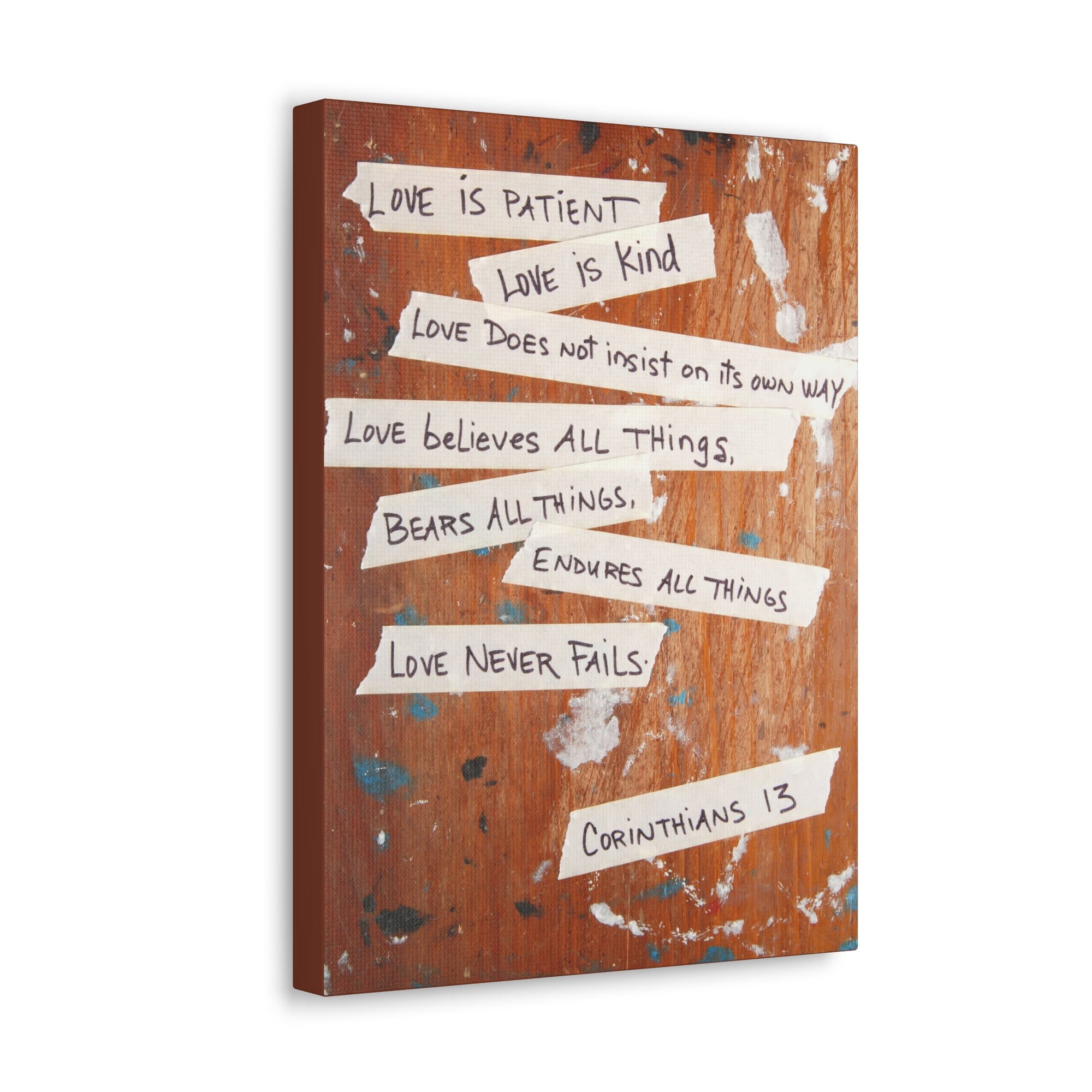 Scripture Canvas Love Is Patient Corinthians 13 Christian Wall Art Bible Verse Print Ready to Hang-Express Your Love Gifts