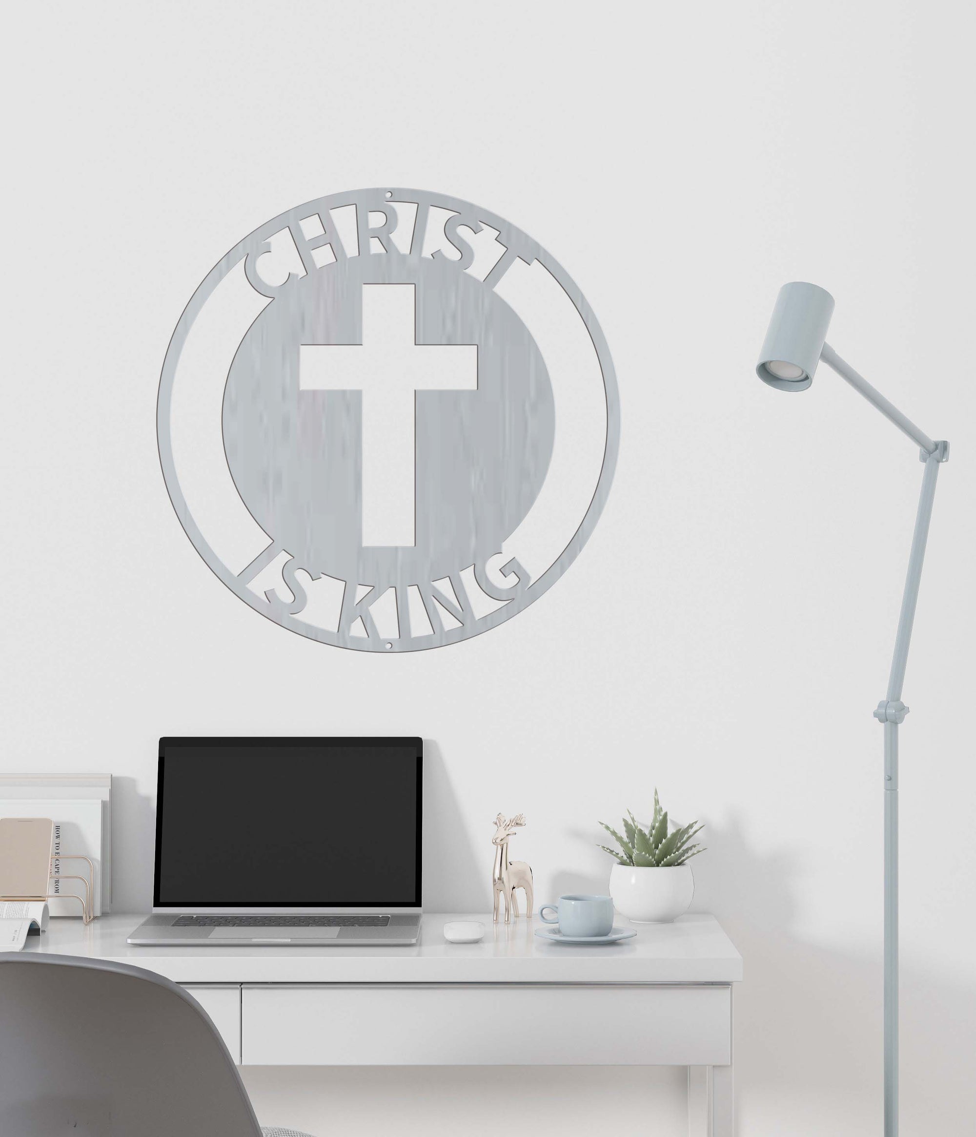 Scripture Walls Christ is King Steel Sign Laser Cut Powder Coated Home & Office Metal Wall Decor Multiple Sizes & Colors-Express Your Love Gifts