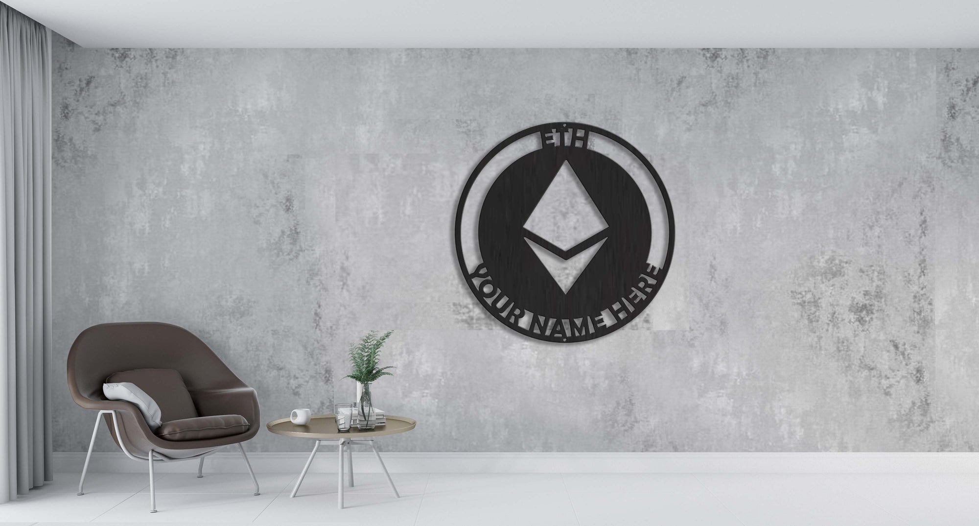 Ethereum Steel Sign Laser Cut Powder Coated Home & Office Metal Wall Decor Multiple Sizes & Colors-Express Your Love Gifts