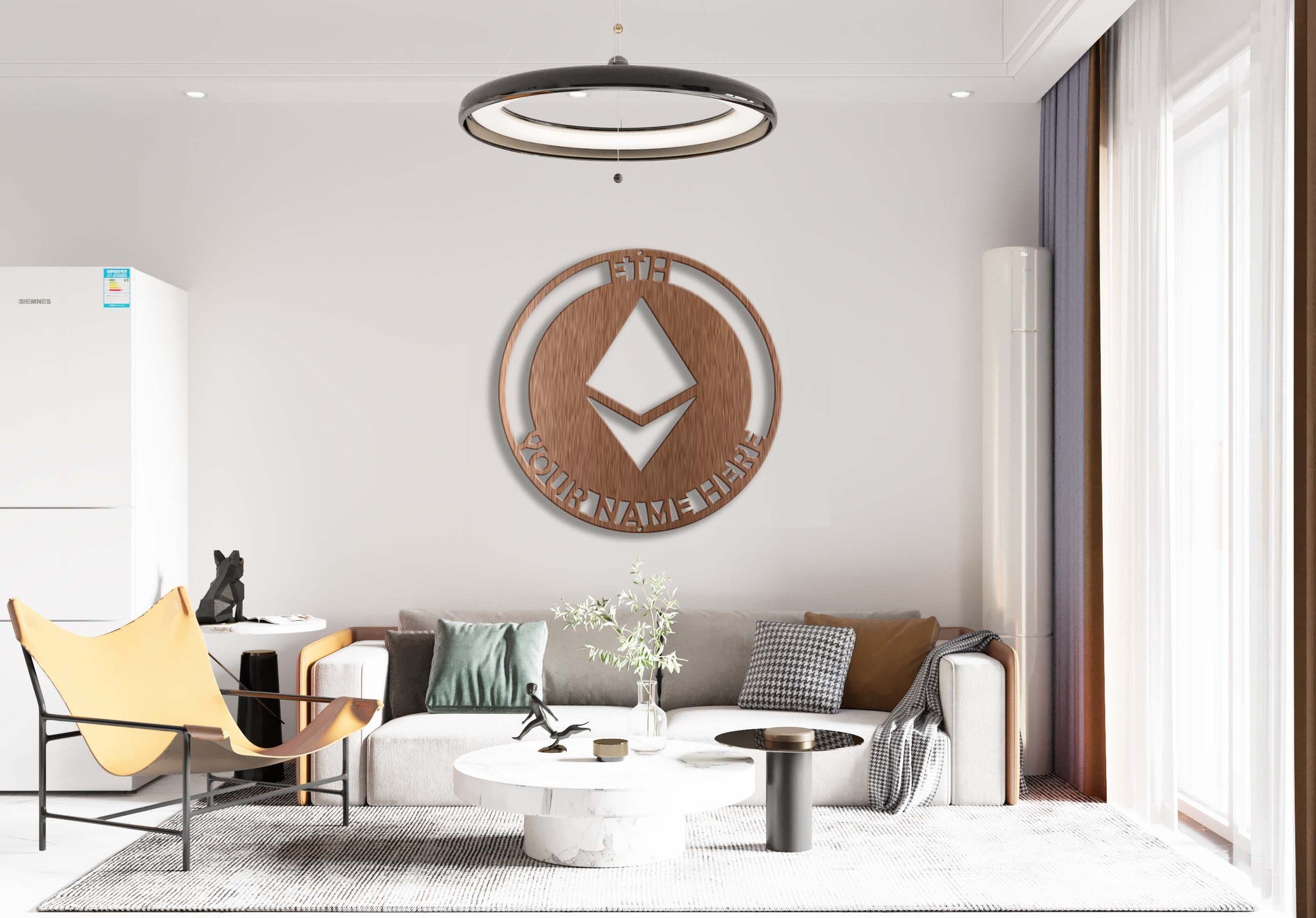 Ethereum Steel Sign Laser Cut Powder Coated Home & Office Metal Wall Decor Multiple Sizes & Colors-Express Your Love Gifts