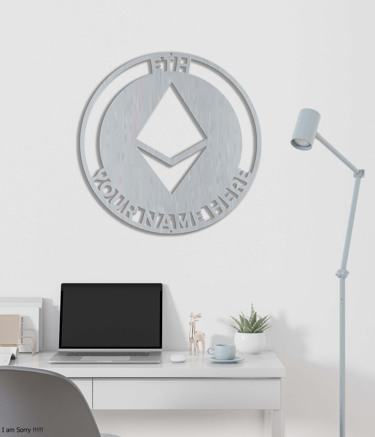 Ethereum Steel Sign Laser Cut Powder Coated Home &amp; Office Metal Wall Decor Multiple Sizes &amp; Colors-Express Your Love Gifts