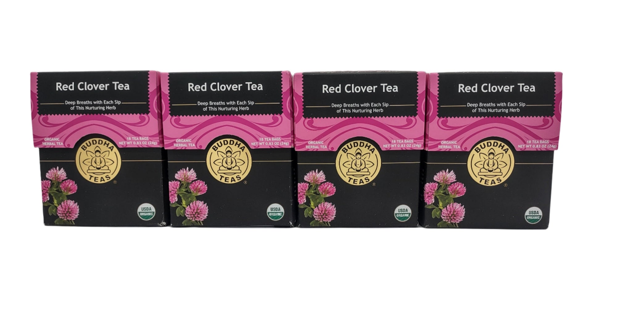 Buddha Teas Organic Red Clover Tea – Caffeine-Free, Kosher, Non-GMO, Women’s Health Support, 72 Bags (Pack of 4)-Express Your Love Gifts