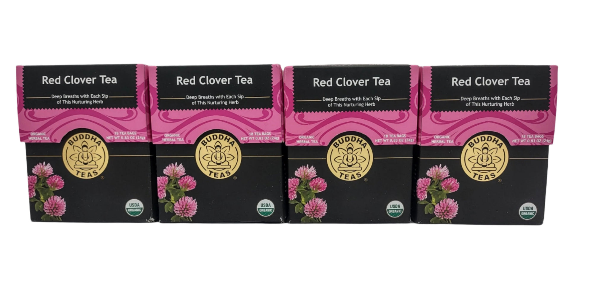 Buddha Teas Organic Red Clover Tea – Caffeine-Free, Kosher, Non-GMO, Women’s Health Support, 72 Bags (Pack of 4)-Express Your Love Gifts