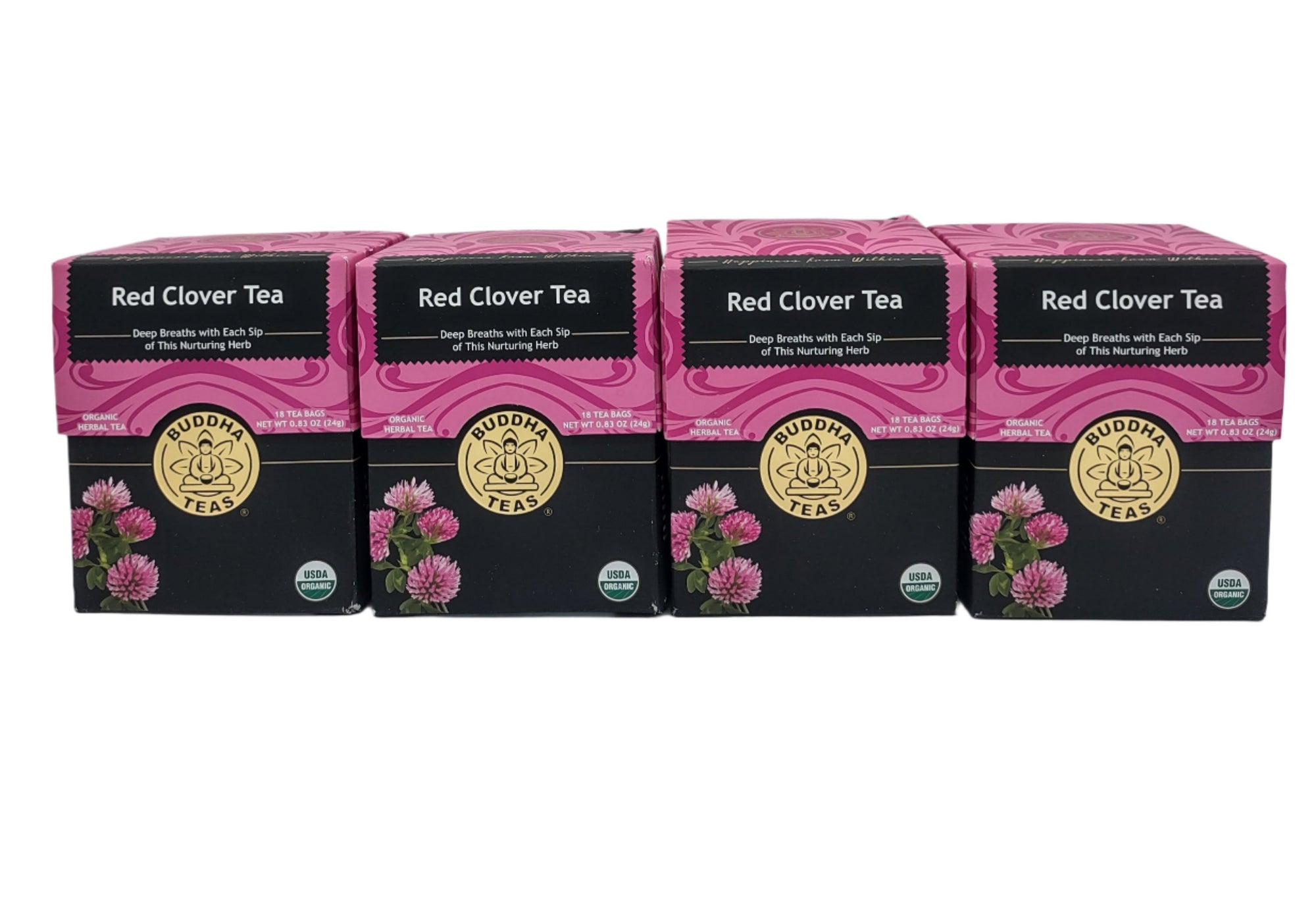 Buddha Teas Organic Red Clover Tea – Caffeine-Free, Kosher, Non-GMO, Women’s Health Support, 72 Bags (Pack of 4)-Express Your Love Gifts