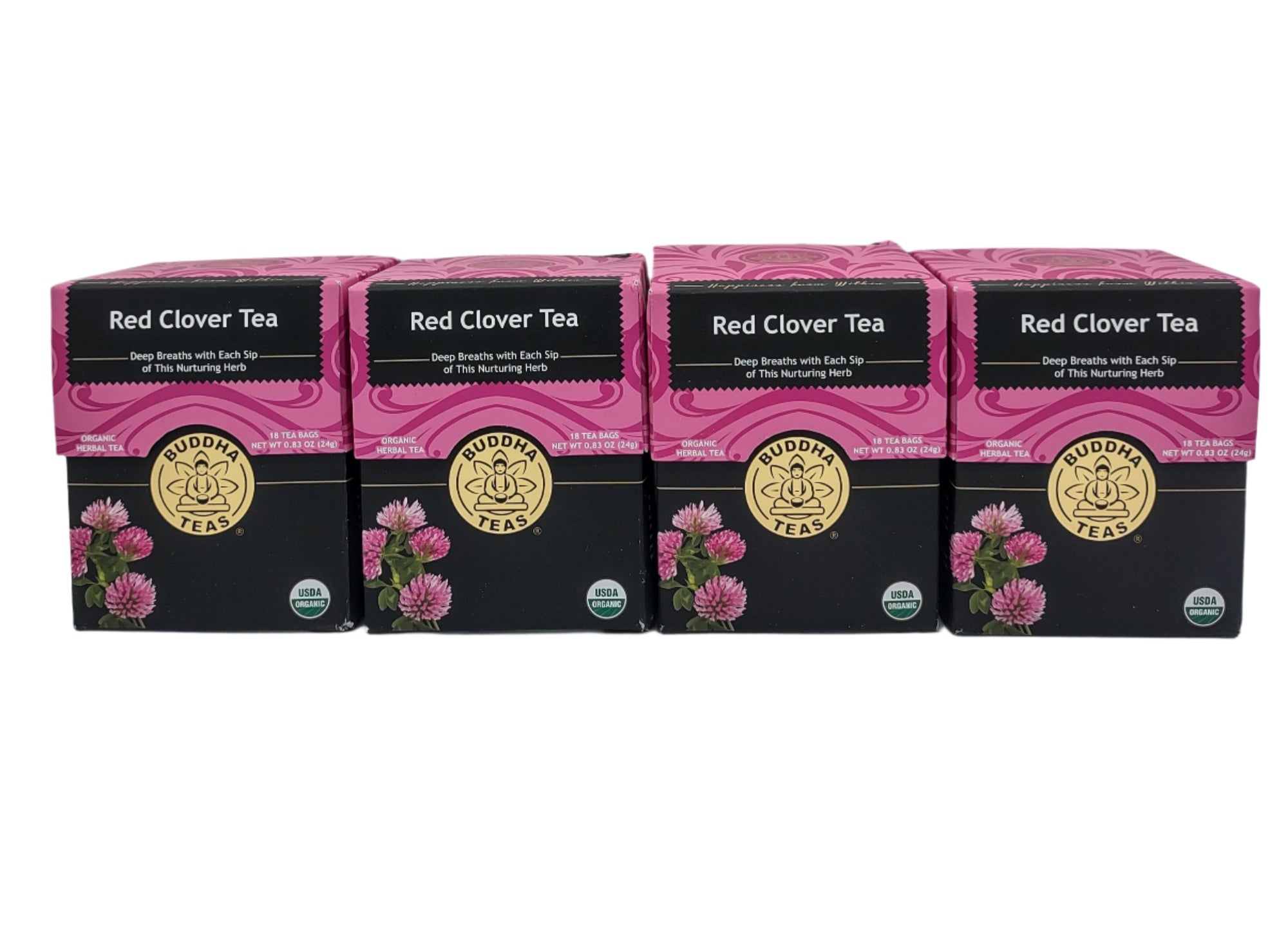 Buddha Teas Organic Red Clover Tea – Caffeine-Free, Kosher, Non-GMO, Women’s Health Support, 72 Bags (Pack of 4)-Express Your Love Gifts