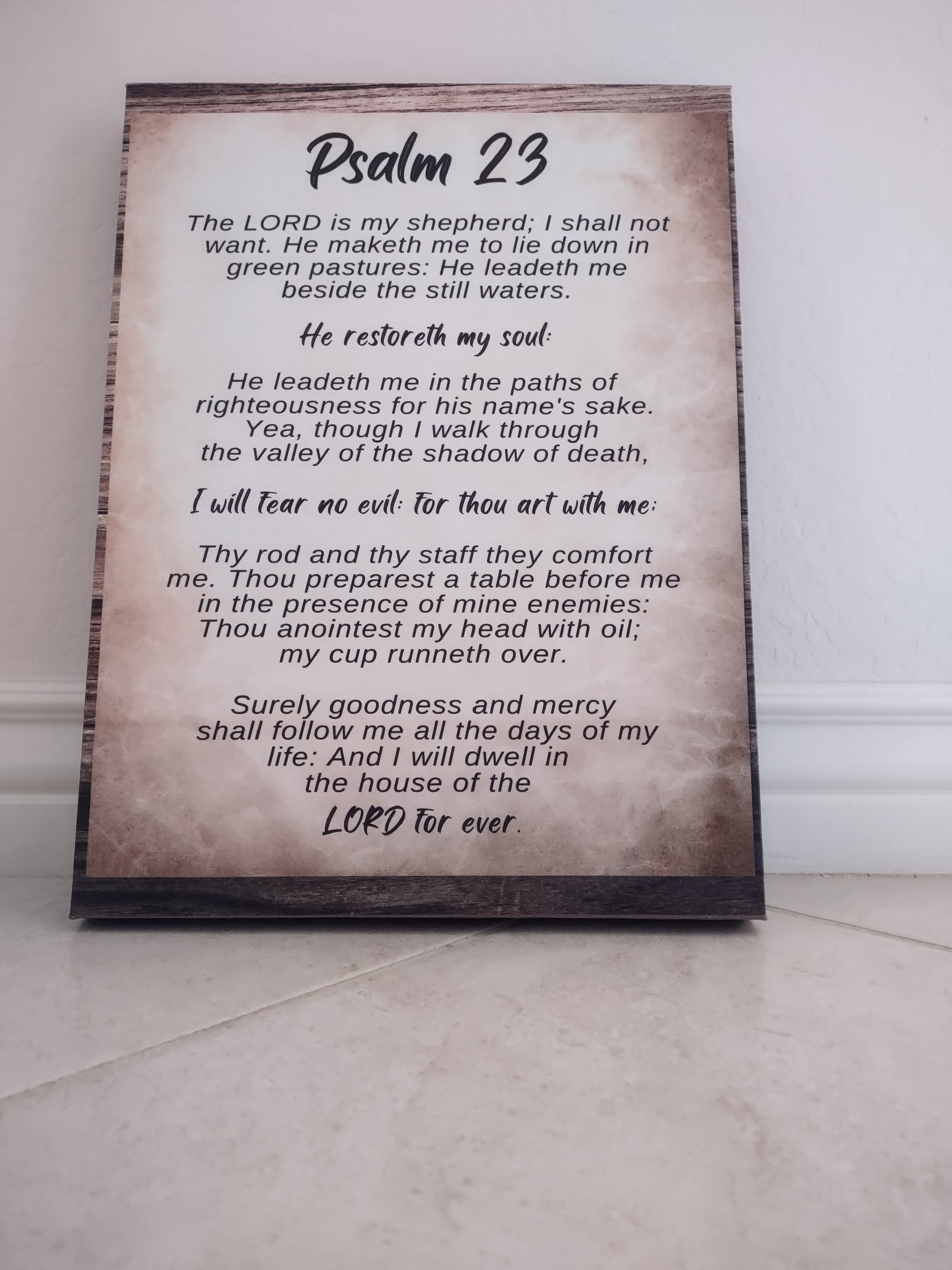 Scripture Walls The Lord Is My Shepherd Psalm 23 Bible Verse Canvas Christian Wall Art Ready to Hang-Express Your Love Gifts