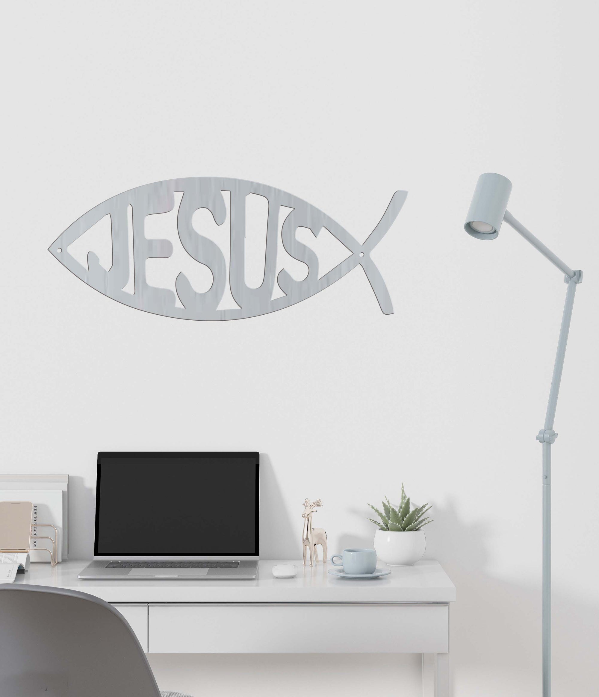 Scripture Walls Jesus Steel Sign Laser Cut Powder Coated Home & Office Metal Wall Decor Multiple Sizes & Colors-Express Your Love Gifts