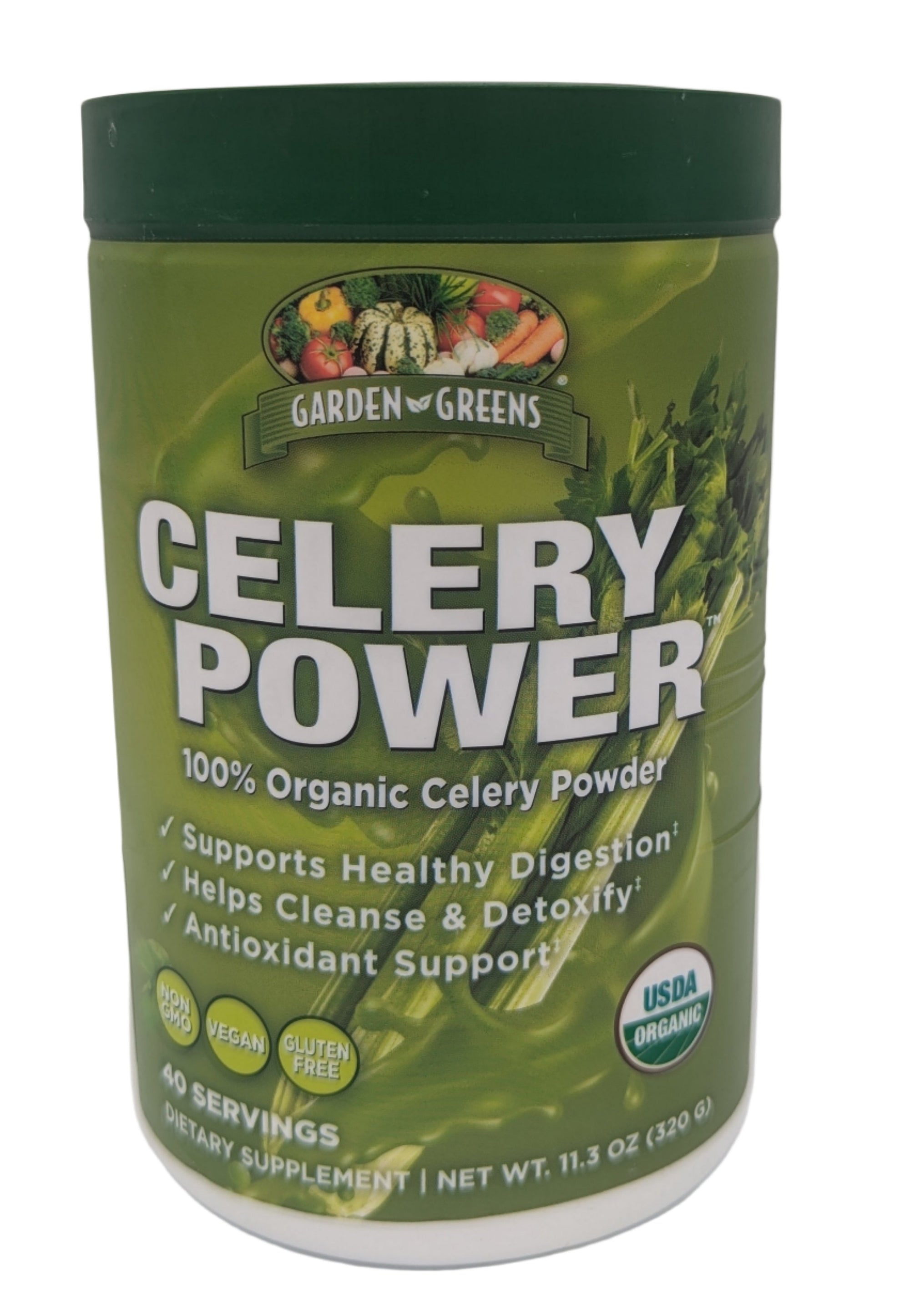 Garden Greens Organic Celery Power, 11.3 oz, Supports Digestion, No Flavor, Non-GMO, Gluten Free, 40 Servings-Express Your Love Gifts