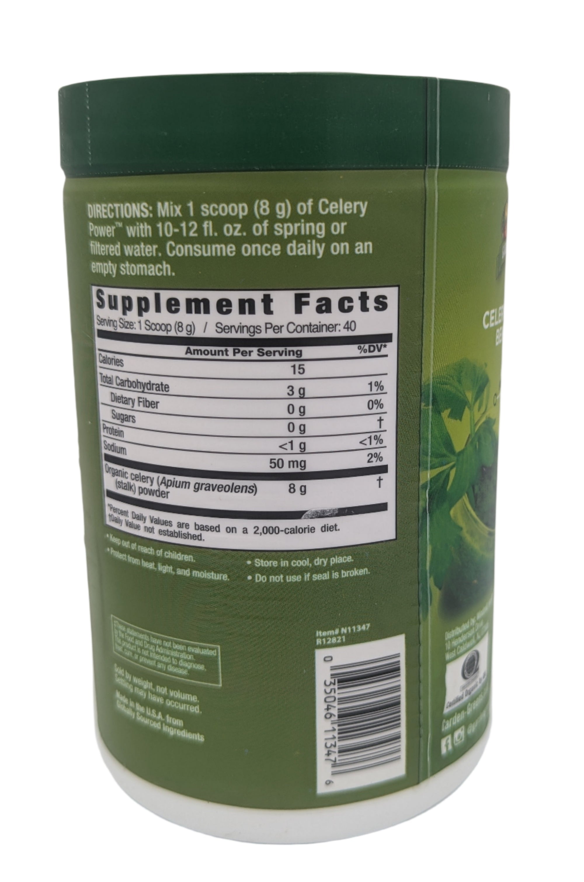 Garden Greens Organic Celery Power, 11.3 oz, Supports Digestion, No Flavor, Non-GMO, Gluten Free, 40 Servings-Express Your Love Gifts