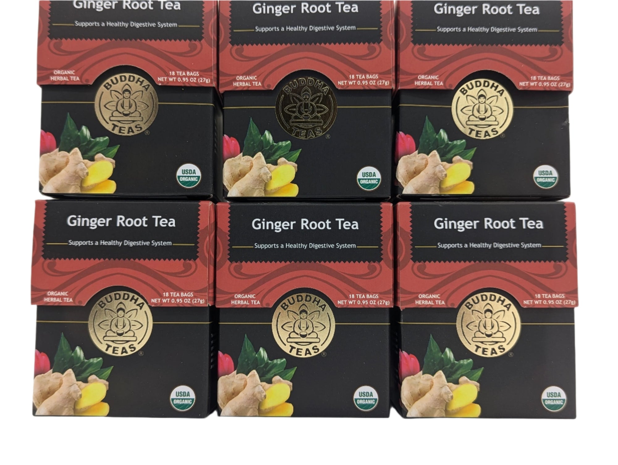 Buddha Teas Organic Ginger Root Tea, 18 Count, Caffeine-Free, Bleach-Free-Express Your Love Gifts