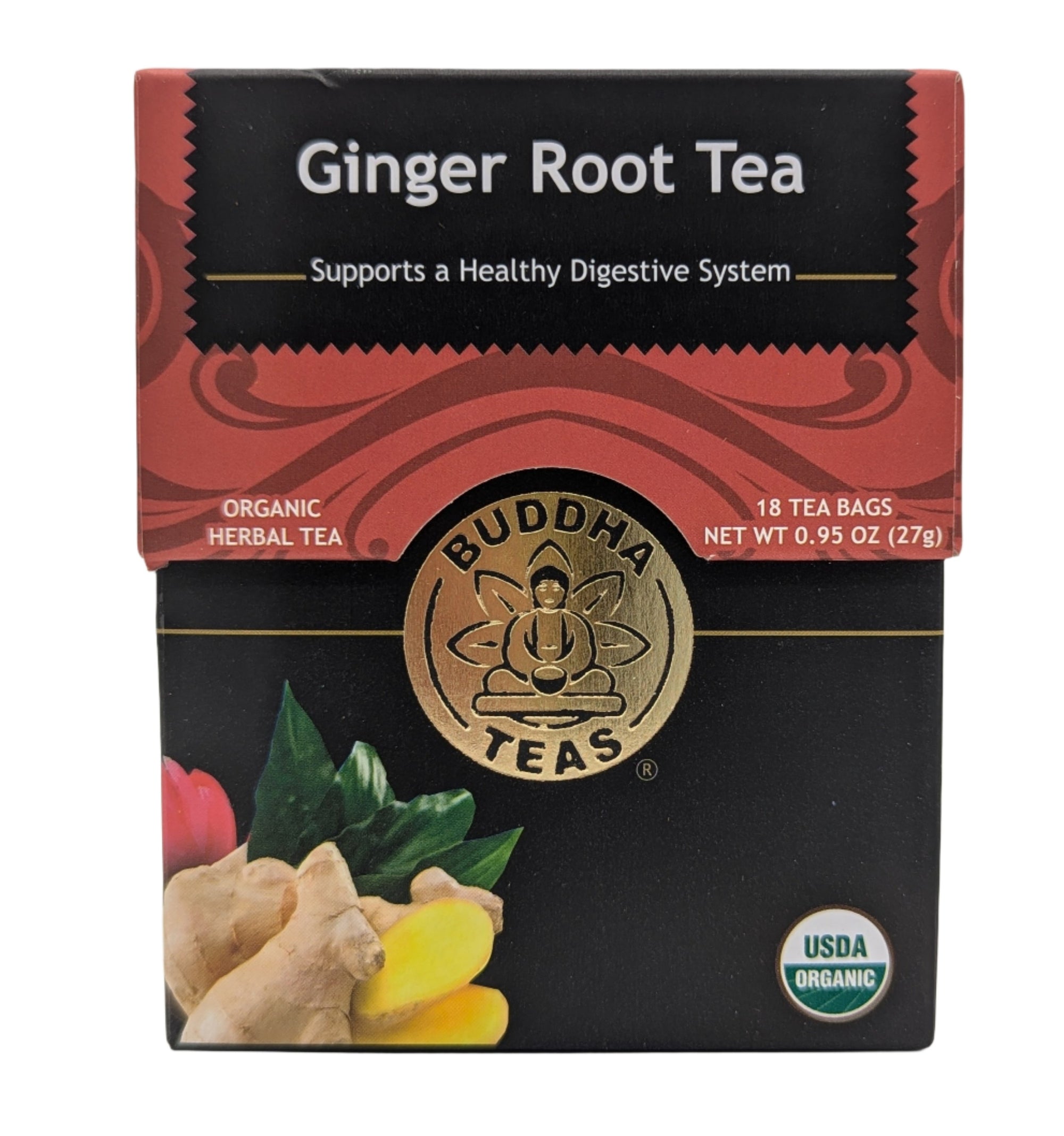 Buddha Teas Organic Ginger Root Tea, 18 Count, Caffeine-Free, Bleach-Free-Express Your Love Gifts