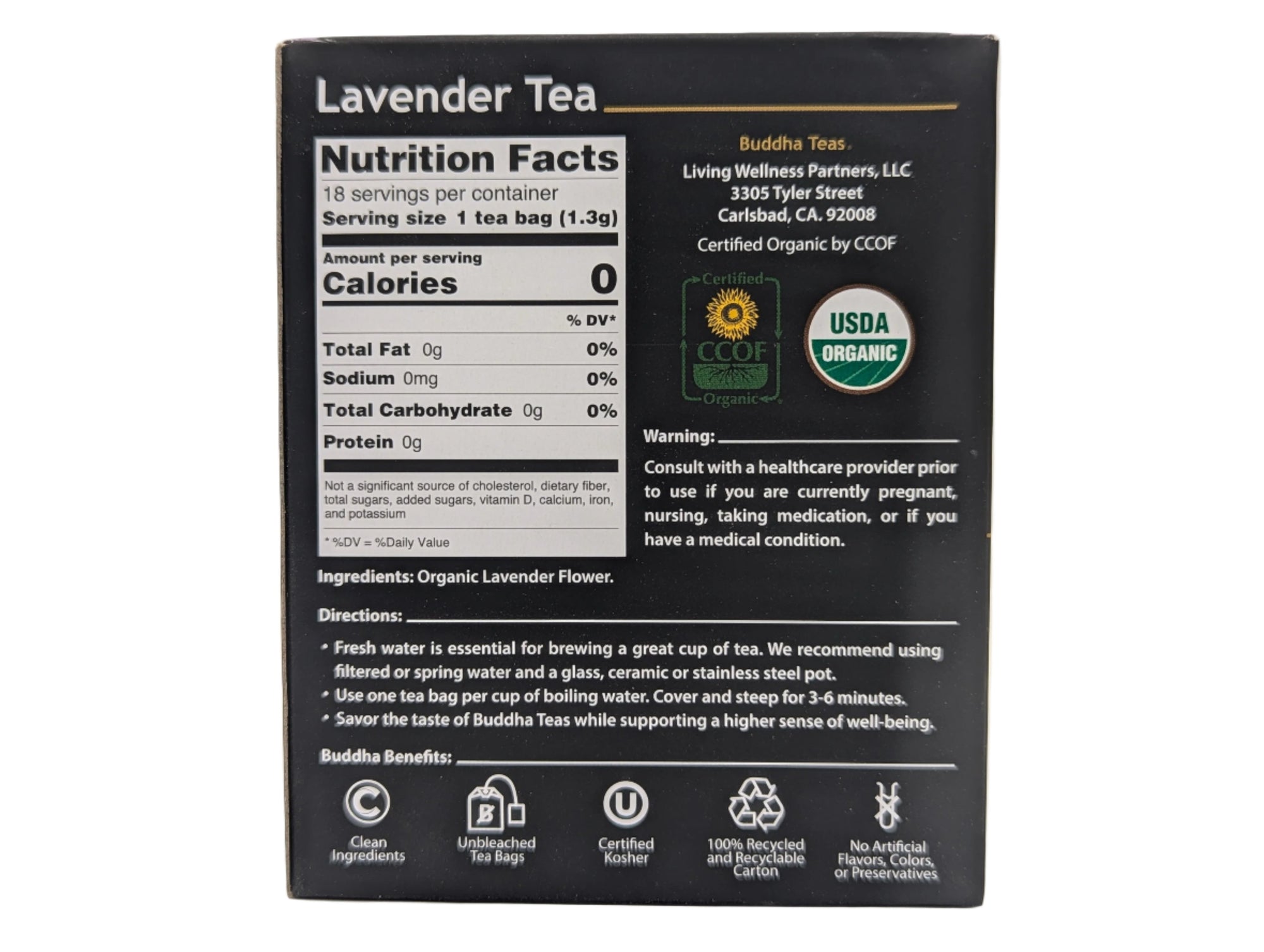 Buddha Teas Lavender Tea, 18 Count (Pack of 6), Organic, Bleach-Free Bags-Express Your Love Gifts