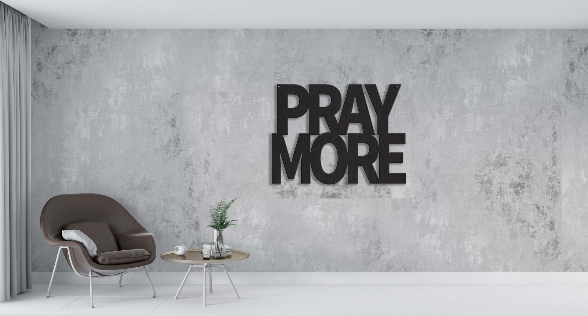 Scripture Walls Pray More Steel Sign Laser Cut Powder Coated Home & Office Metal Wall Decor Multiple Sizes & Colors-Express Your Love Gifts