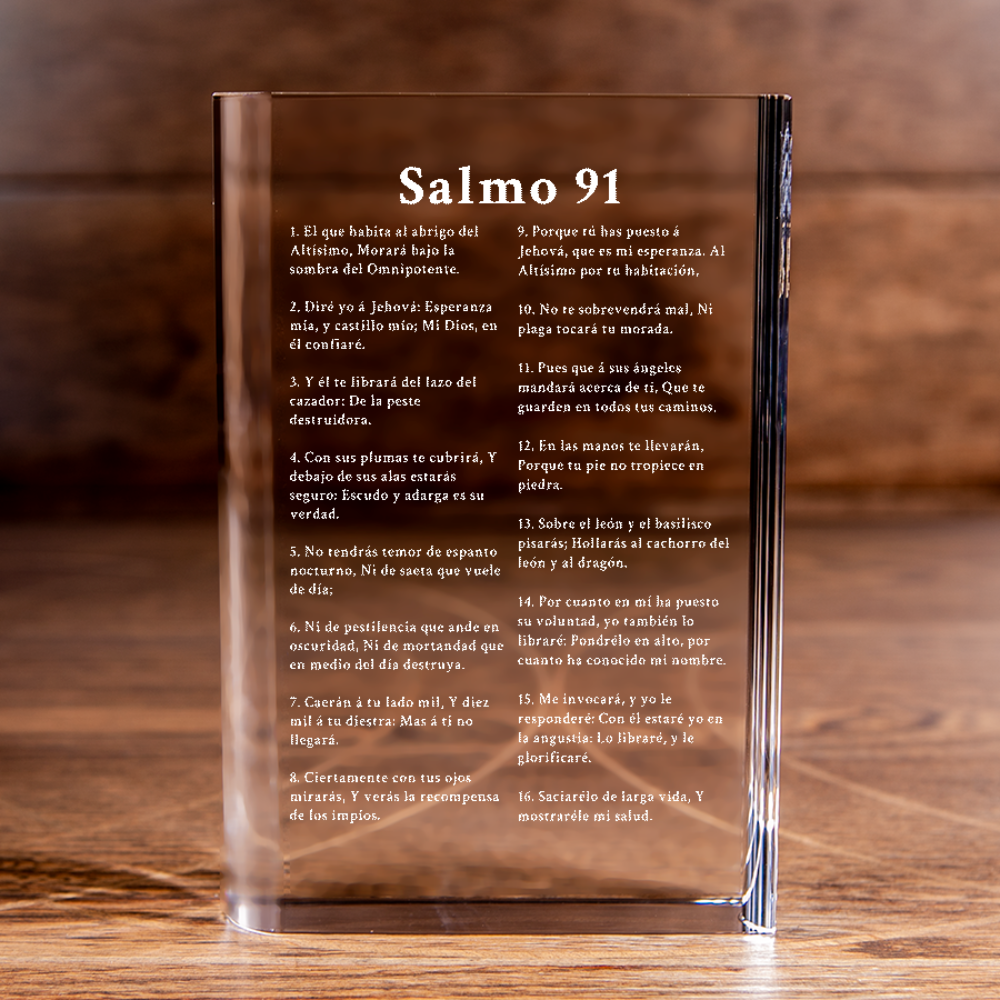 Salmo 91 Psalm 91 Spanish Book Cut Crystal