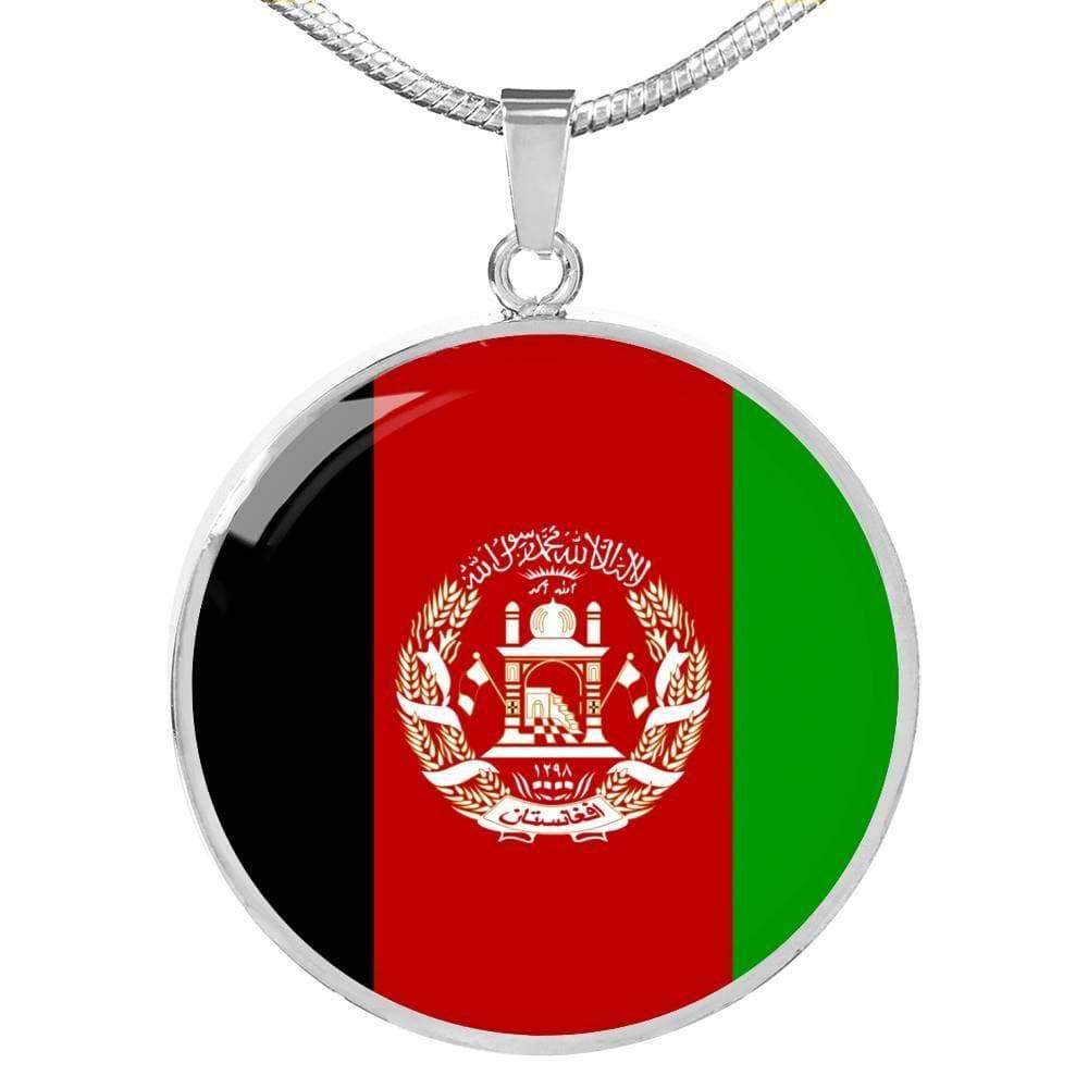 Afghanistan Flag Necklace Stainless Steel or 18k Gold 18-22" - Express Your Love Gifts