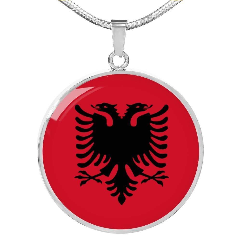 Albania Flag Necklace Albania Flag Stainless Steel or 18k Gold 18-22" - Express Your Love Gifts
