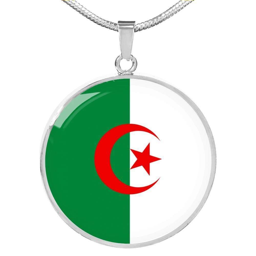 Algeria Flag Necklace Algeria Flag Stainless Steel or 18k Gold 18-22" - Express Your Love Gifts