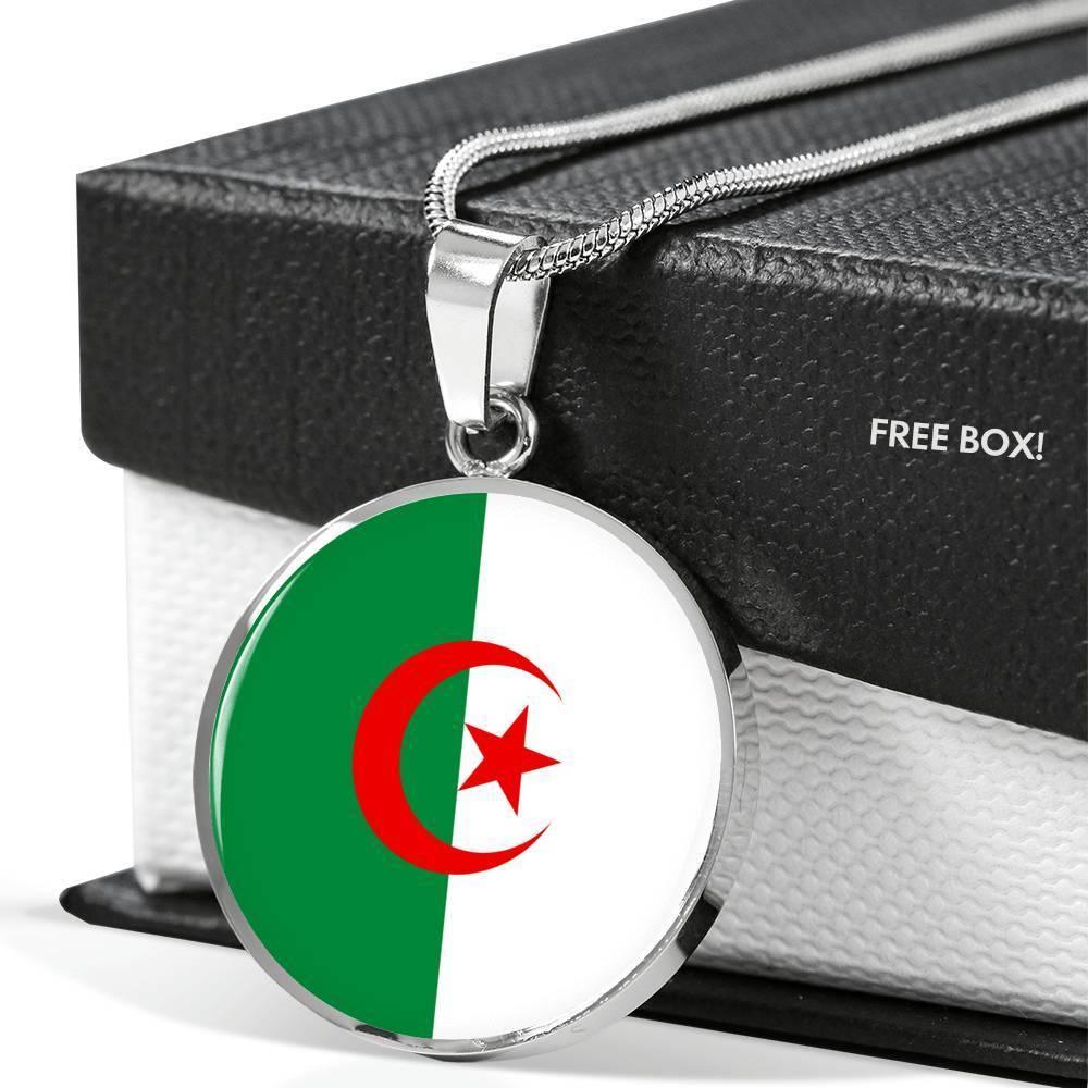 Algeria Flag Necklace Algeria Flag Stainless Steel or 18k Gold 18-22" - Express Your Love Gifts