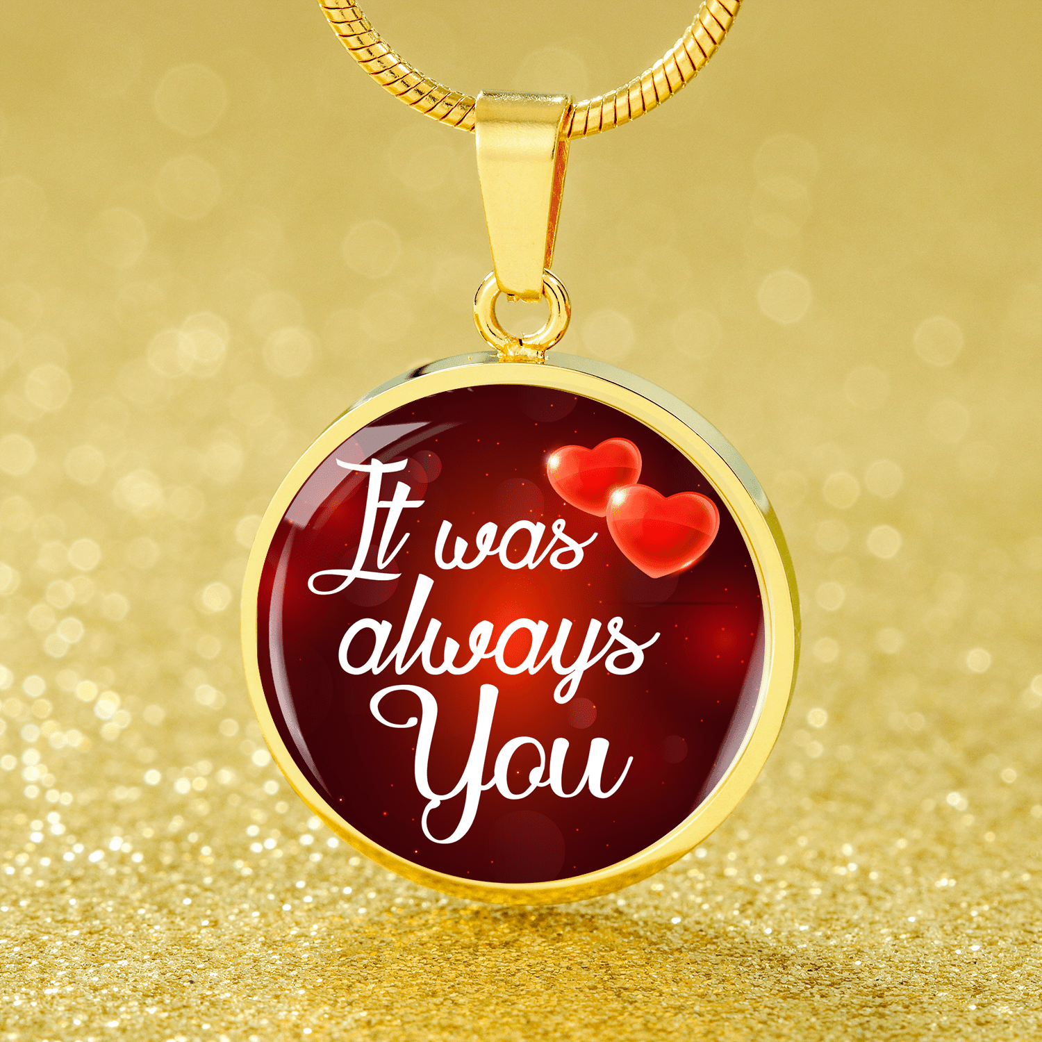 Always You Circle Necklace Stainless Steel or 18k Gold 18-22" - Express Your Love Gifts