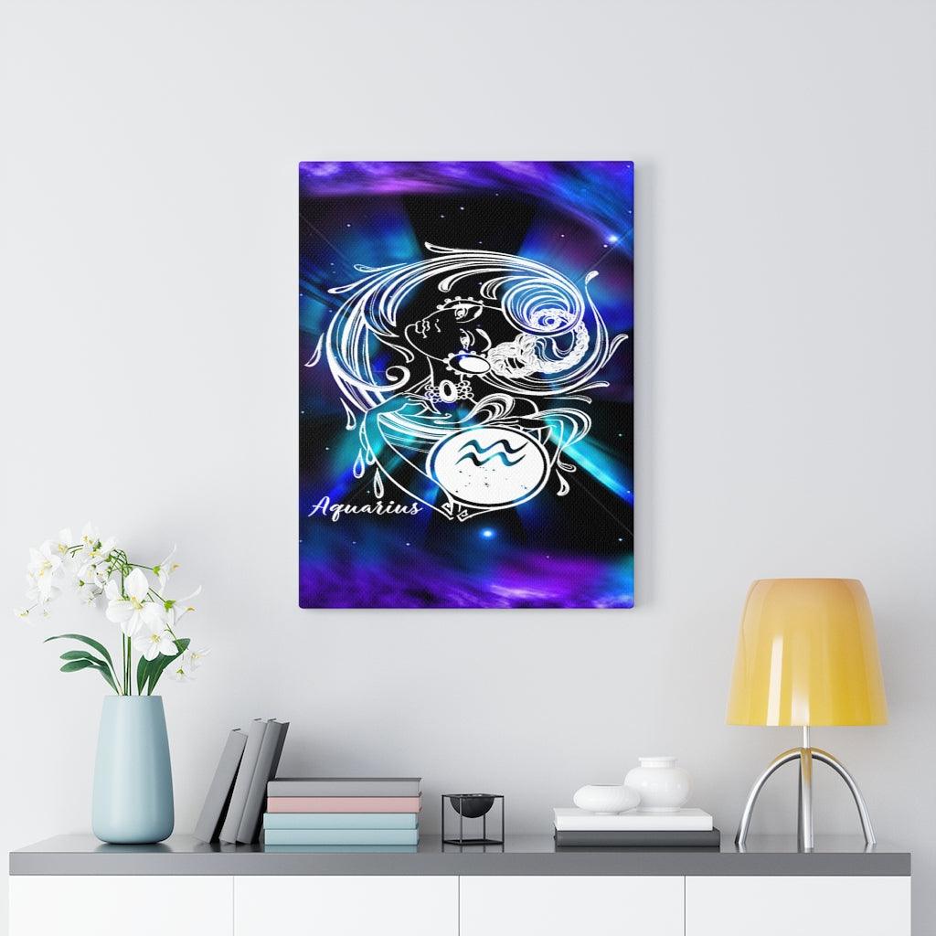 Aquarius Zodiac Horoscope Sign Constellation Canvas Print Astrology Home Decor Ready to Hang Artwork - Express Your Love Gifts