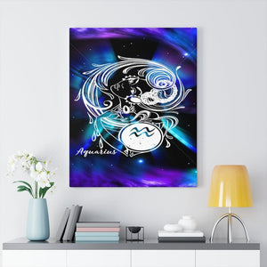 Aquarius Zodiac Horoscope Sign Constellation Canvas Print Astrology Home Decor Ready to Hang Artwork - Express Your Love Gifts