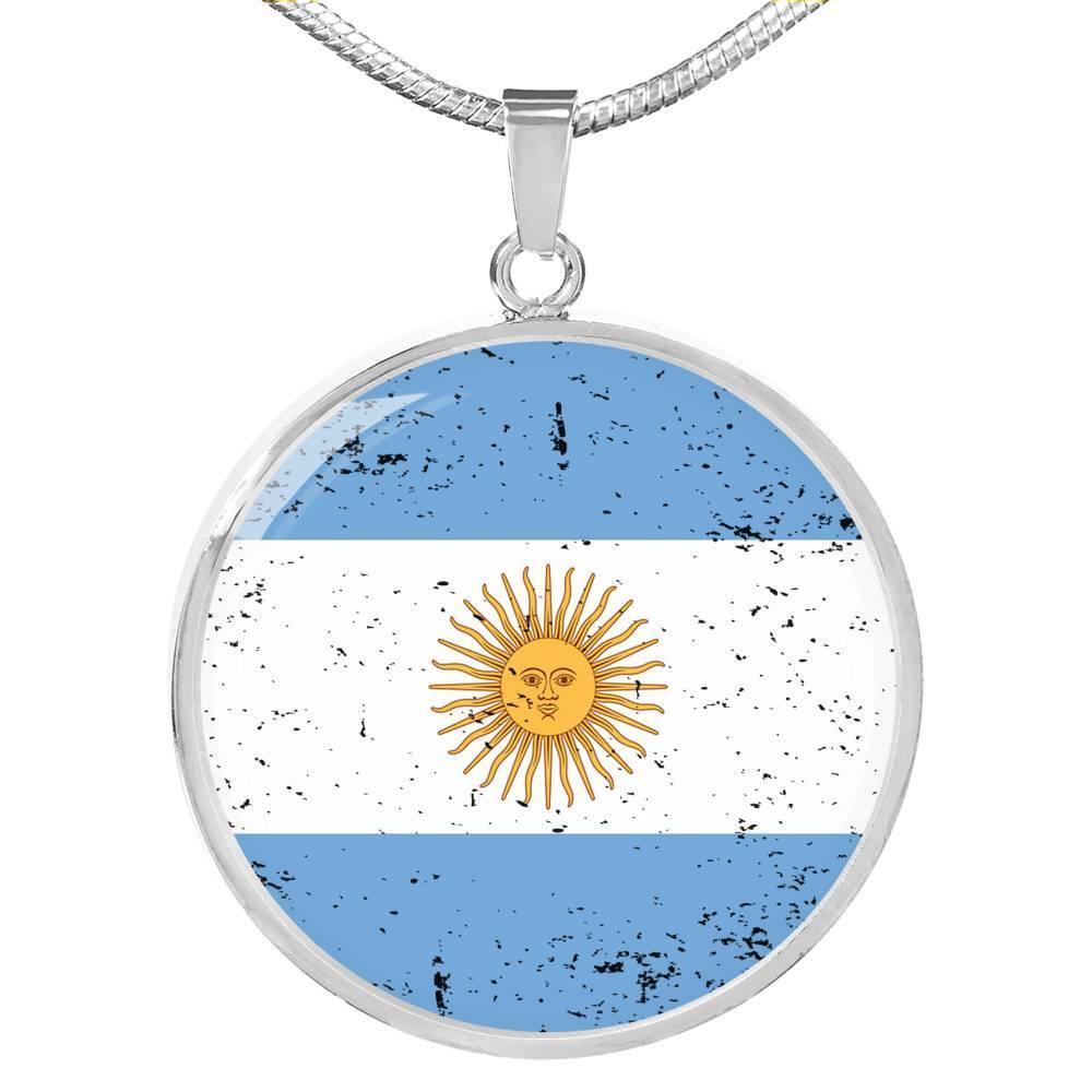 Argentina Flag Necklace Argentinan Flag Stainless Steel or 18k Gold 18-22" - Express Your Love Gifts