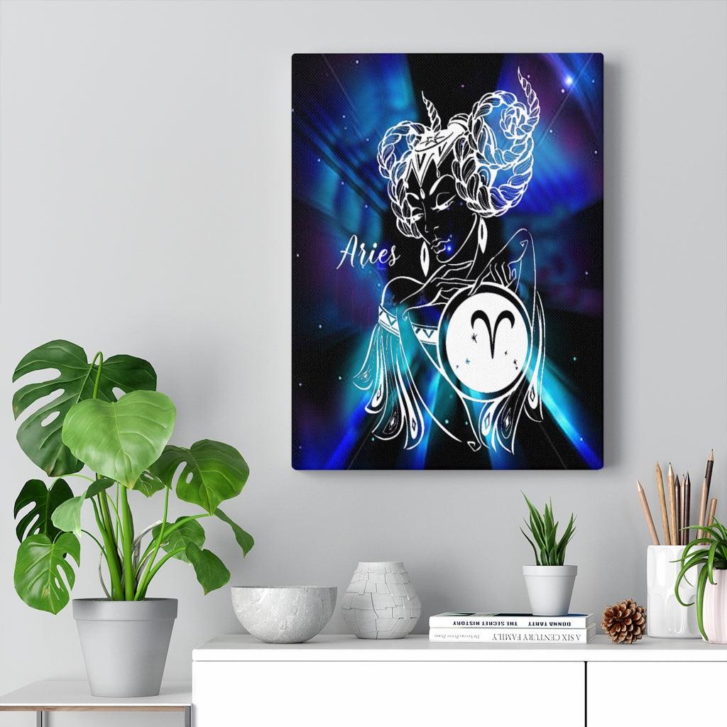 Aries Zodiac Horoscope Sign Constellation Canvas Print Astrology Home Decor Ready to Hang Artwork - Express Your Love Gifts