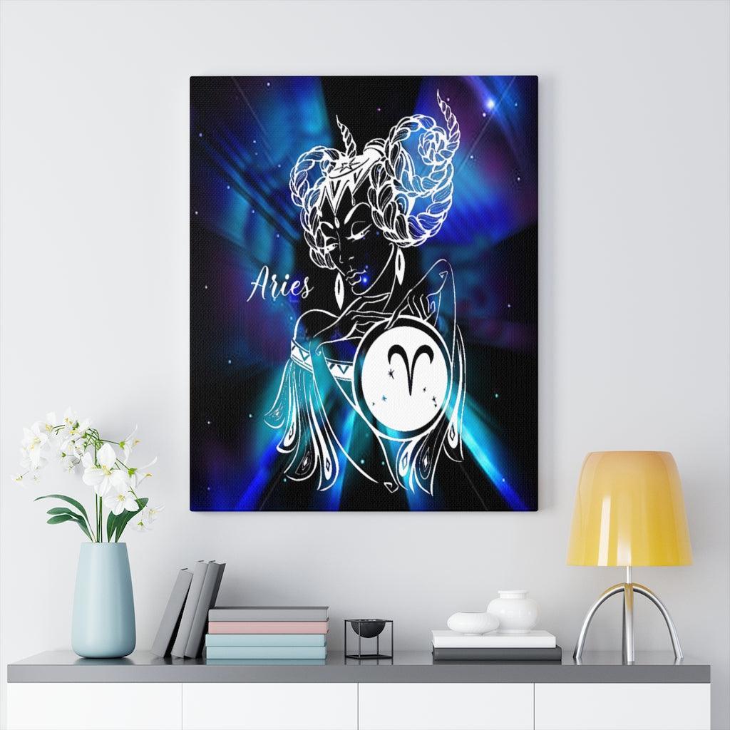 Aries Zodiac Horoscope Sign Constellation Canvas Print Astrology Home Decor Ready to Hang Artwork - Express Your Love Gifts