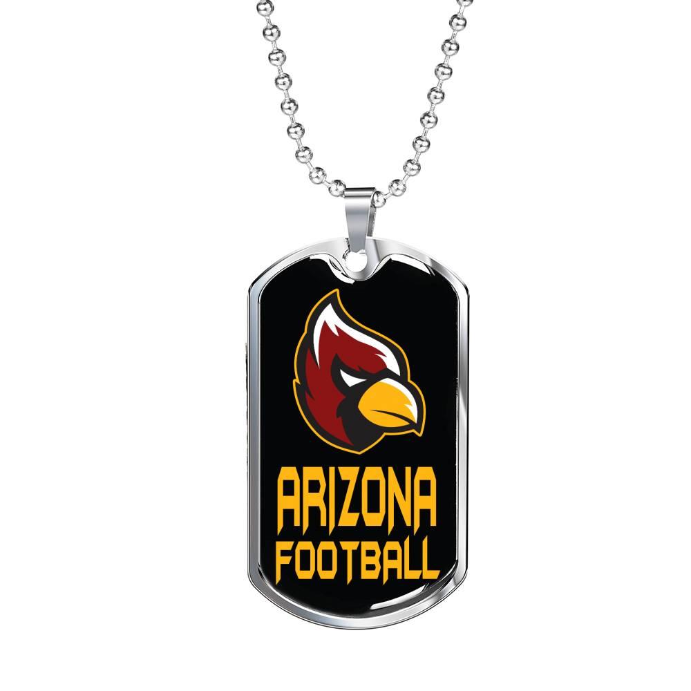 Arizona Fan Dog Tag Stainless Steel or 18k Gold 24" Chain - Express Your Love Gifts