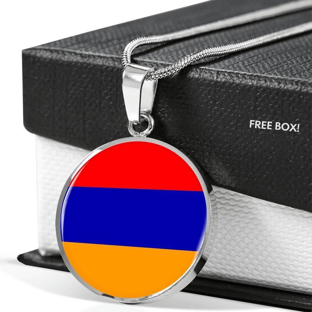 Armenia Flag Necklace Armenia Flag Stainless Steel or 18k Gold 18-22" - Express Your Love Gifts