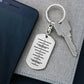Ten Commandments English Bible Keychain Stainless Steel or 18k Gold Dog Tag-Express Your Love Gifts