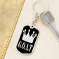 GOAT Greatest of All Time Swivel Keychain Stainless Steel or 18k Gold Dog Tag-Express Your Love Gifts