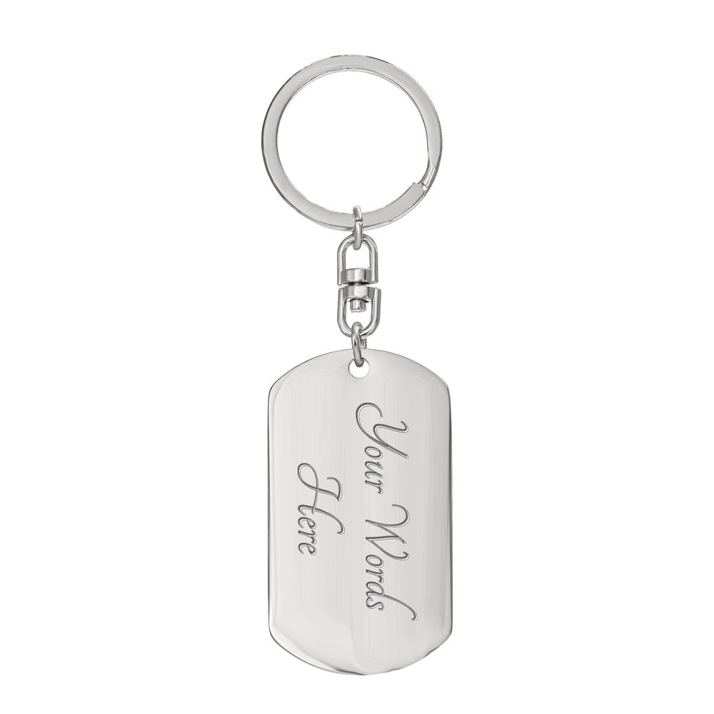 Fear No Evil Psalm 23:4 Bible Keychain Stainless Steel or 18k Gold Dog Tag-Express Your Love Gifts