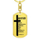 Man of God Pursuing 1 Timothy 6:11 Bible Keychain Stainless Steel or 18k Gold Dog Tag-Express Your Love Gifts