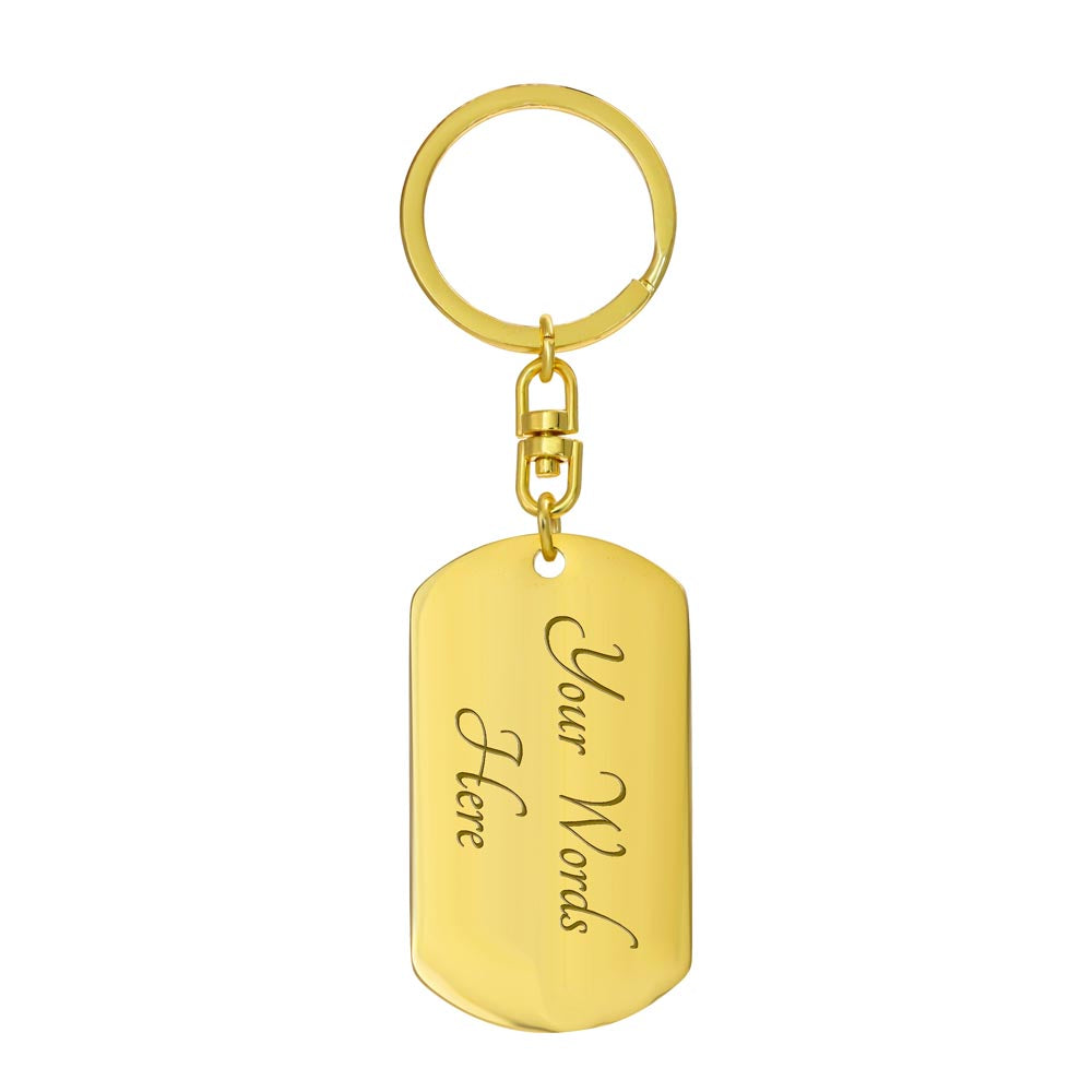 Fear No Evil Psalm 23:4 Bible Keychain Stainless Steel or 18k Gold Dog Tag-Express Your Love Gifts