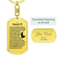 Psalm 23 French Psaume 23 Bible Keychain Stainless Steel or 18k Gold Dog Tag-Express Your Love Gifts