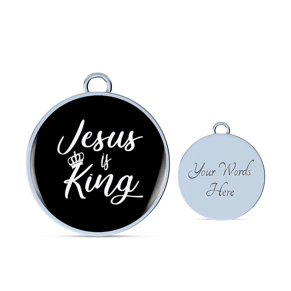 Jesus is King Matthew 28:18 Bracelet Stainless Steel or 18k Gold Circle Bangle-Express Your Love Gifts