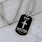 God is My Protection Psalm 91 Necklace Dog Tag Stainless Steel or 18k Gold w 24" Chain-Express Your Love Gifts