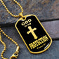 God is My Protection Psalm 91 Necklace Dog Tag Stainless Steel or 18k Gold w 24" Chain-Express Your Love Gifts